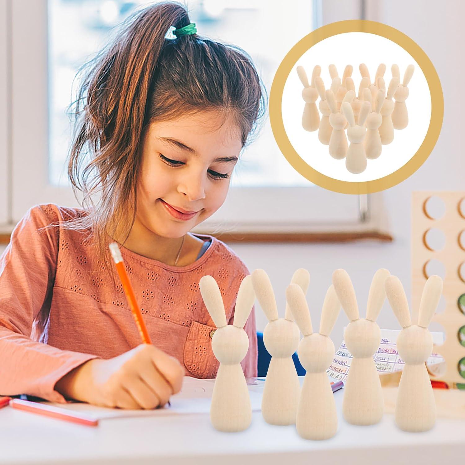 Figuras de Conejos de Madera sin Terminar DIYEAH - 10 Piezas 9 cm