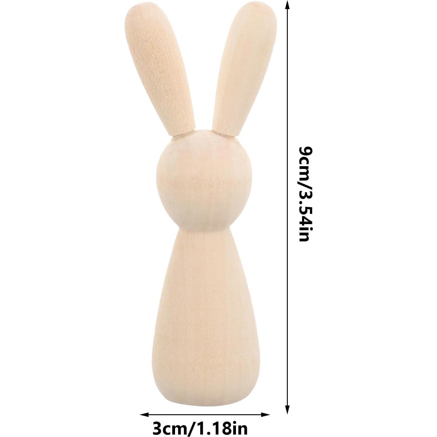 Figuras de Conejos de Madera sin Terminar DIYEAH - 10 Piezas 9 cm