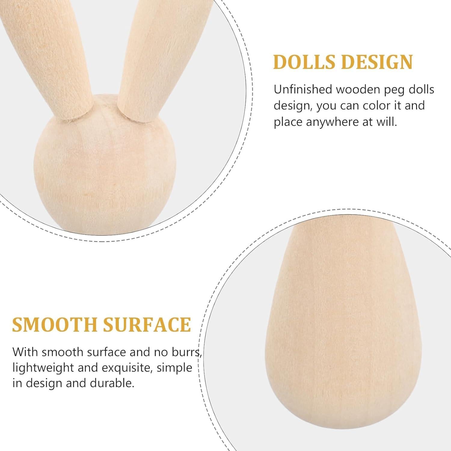 Figuras de Conejos de Madera sin Terminar DIYEAH - 10 Piezas 9 cm