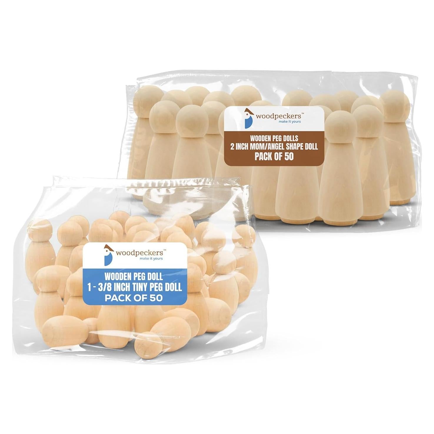 Muñecos de Madera Sin Terminar Pajaritos 35 mm Paquete 50