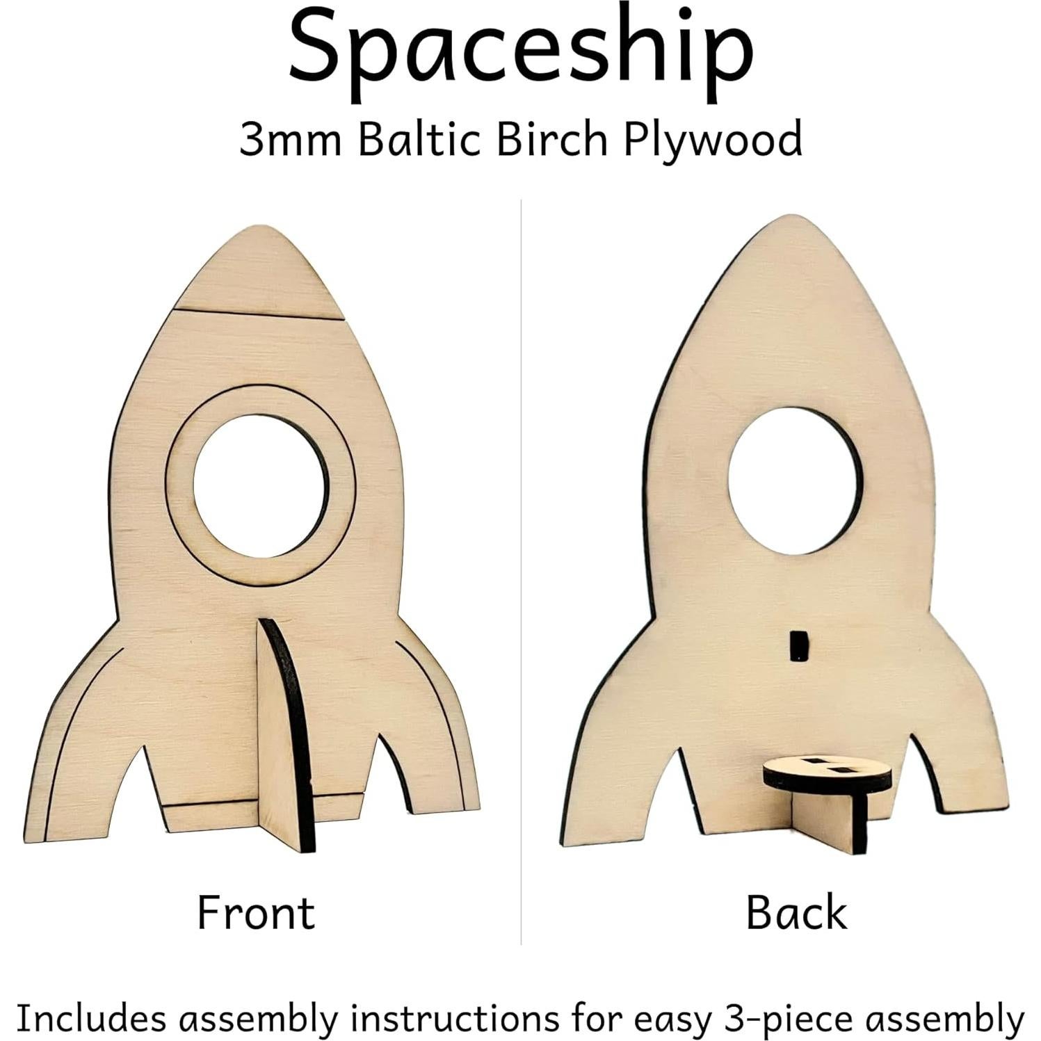 Conjunto de Muñecos de Madera Pegsies - Astronauta y Nave Espacial