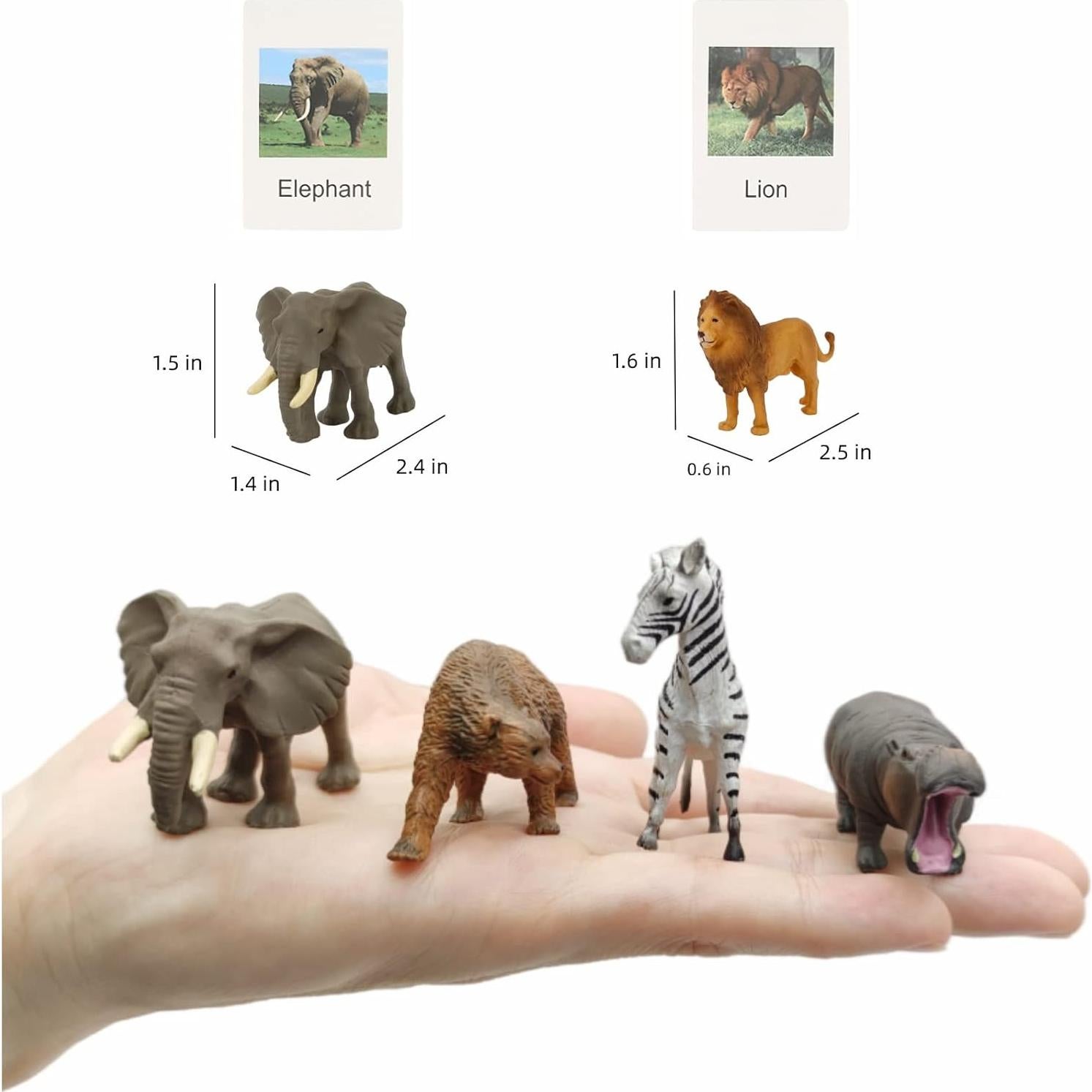 Figuras de Animales Montessori MIKNEKE 12 Piezas Realistas