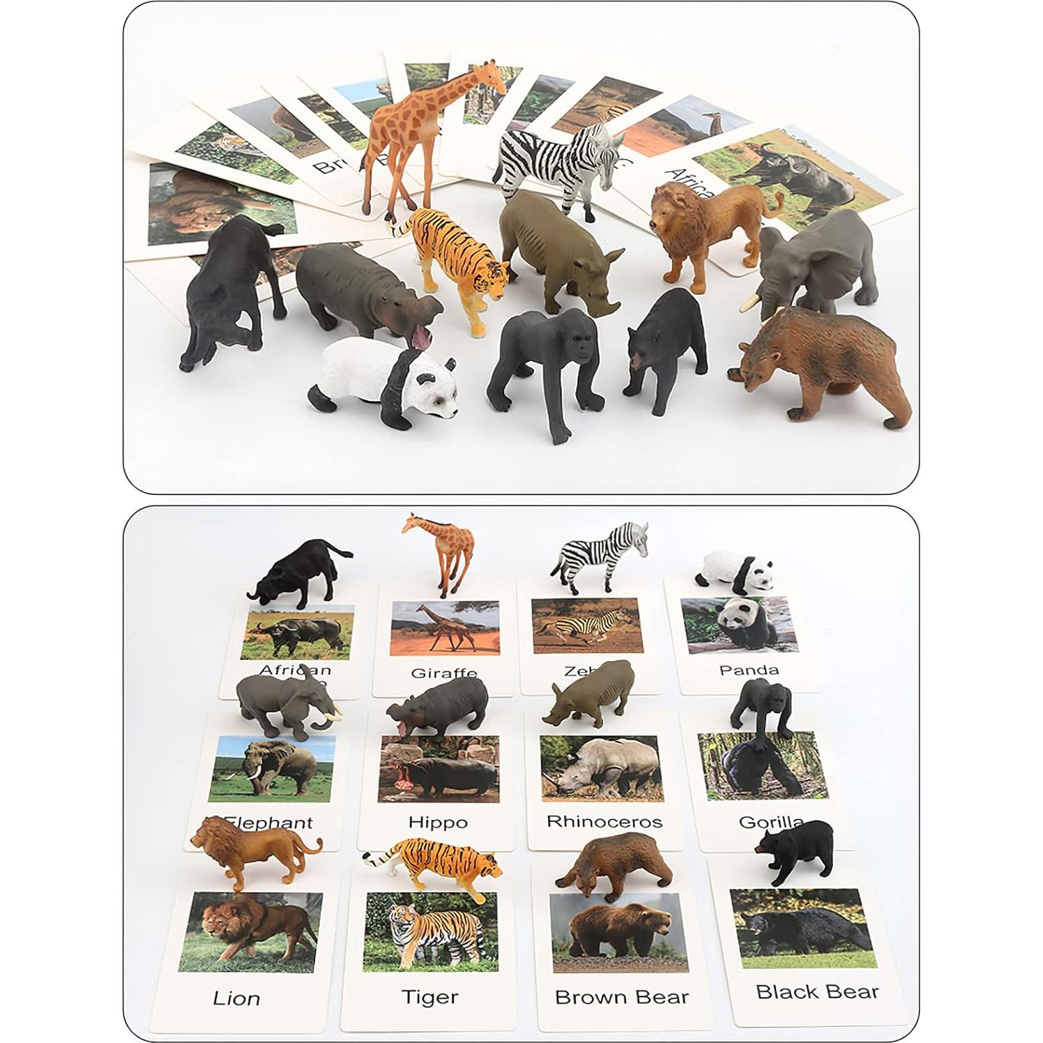 Figuras de Animales Montessori MIKNEKE 12 Piezas Realistas