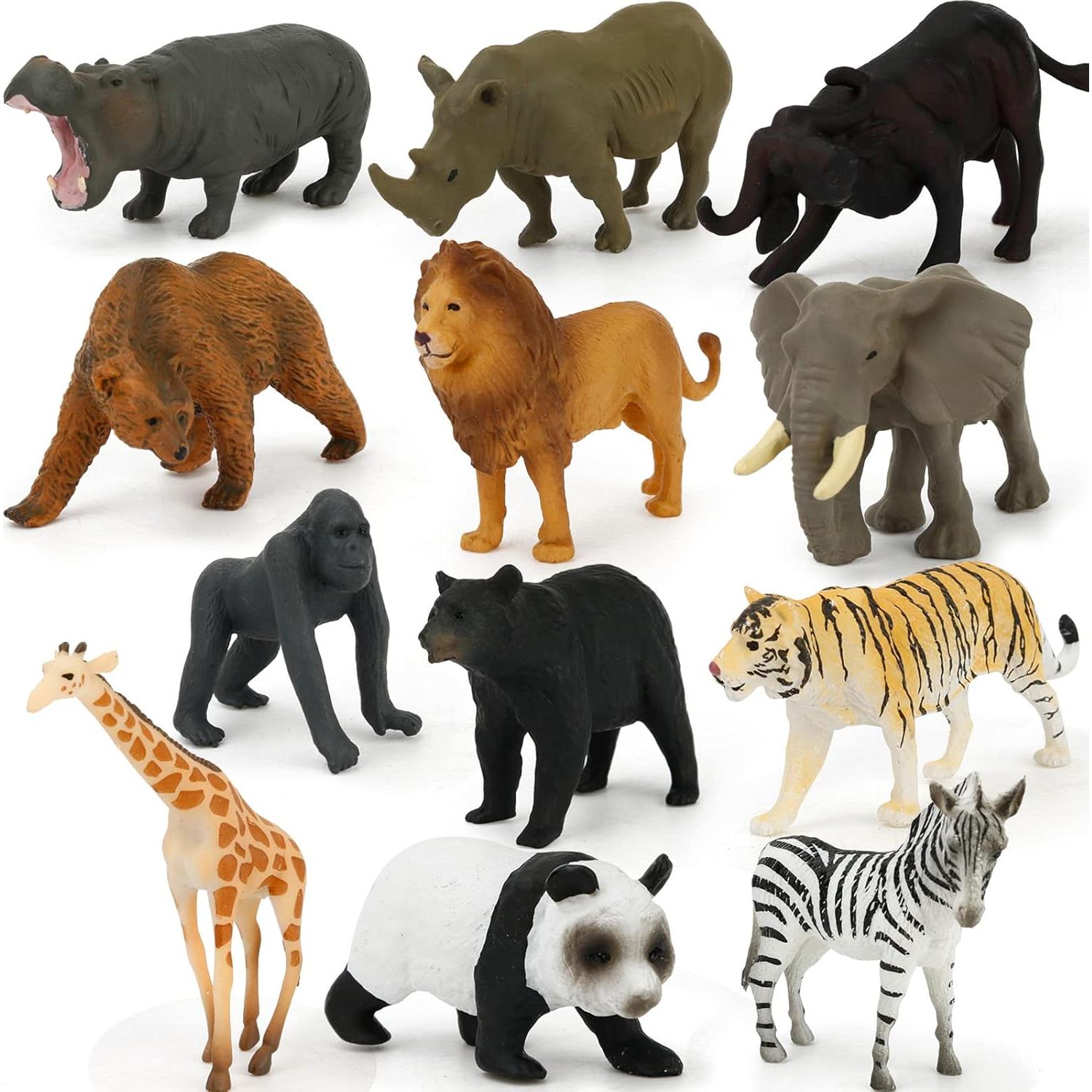 Figuras de Animales Montessori MIKNEKE 12 Piezas Realistas