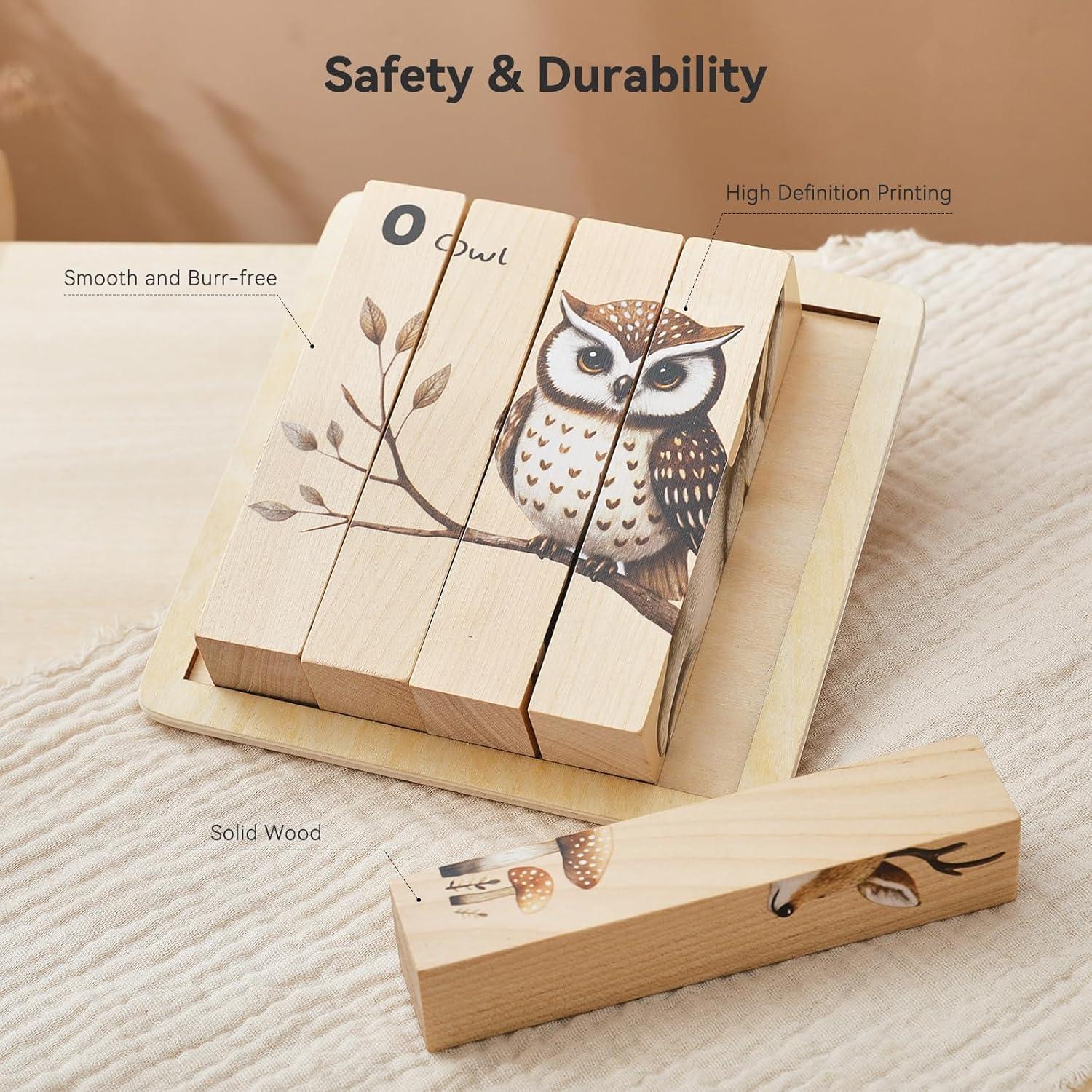 Rompecabezas de Madera Montessori Promise Babe Animales del Bosque