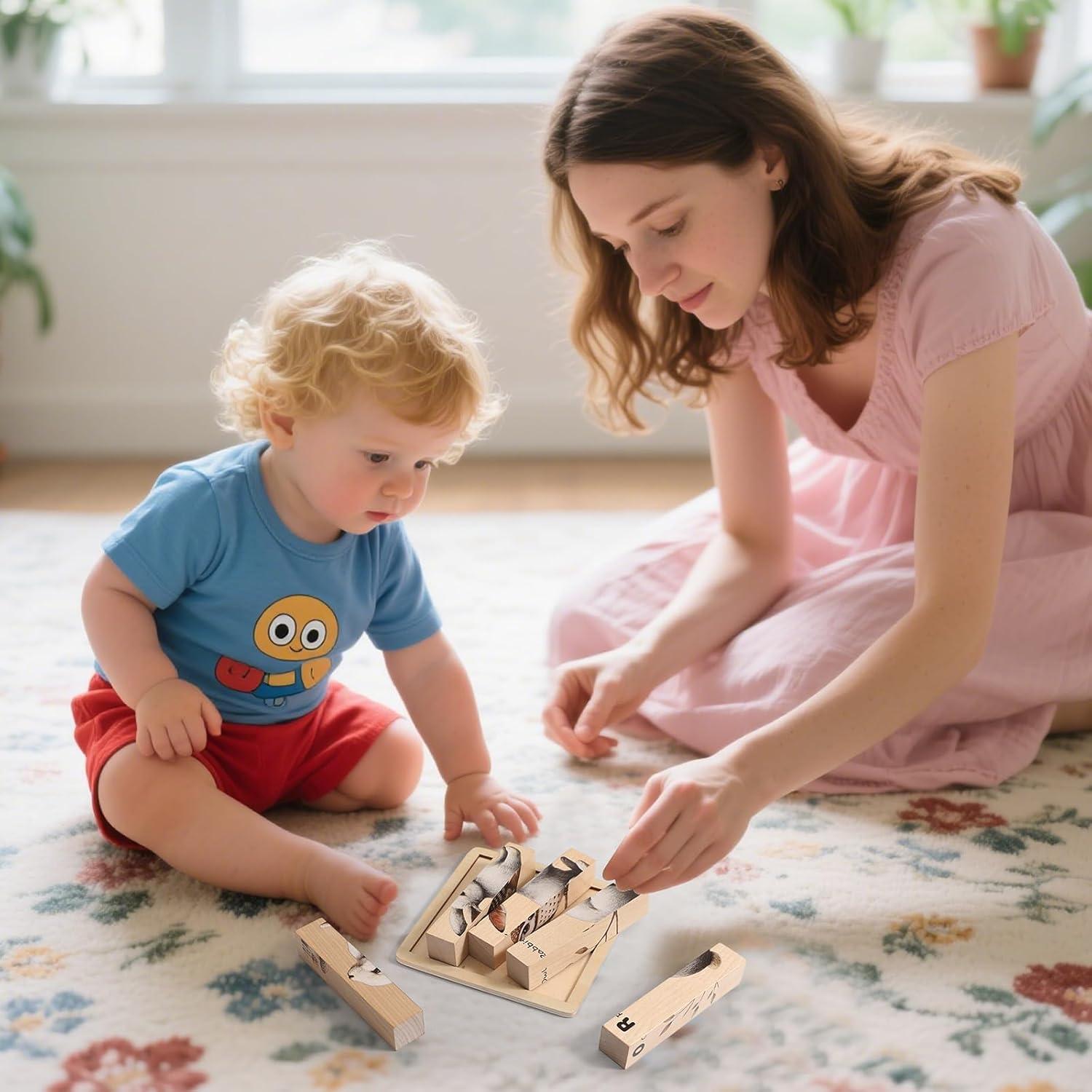 Rompecabezas de Madera Montessori Promise Babe Animales del Bosque