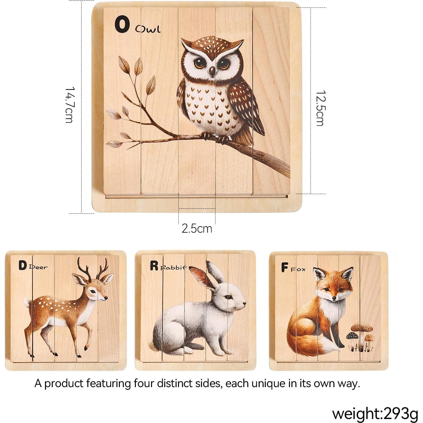 Rompecabezas de Madera Montessori Promise Babe Animales del Bosque