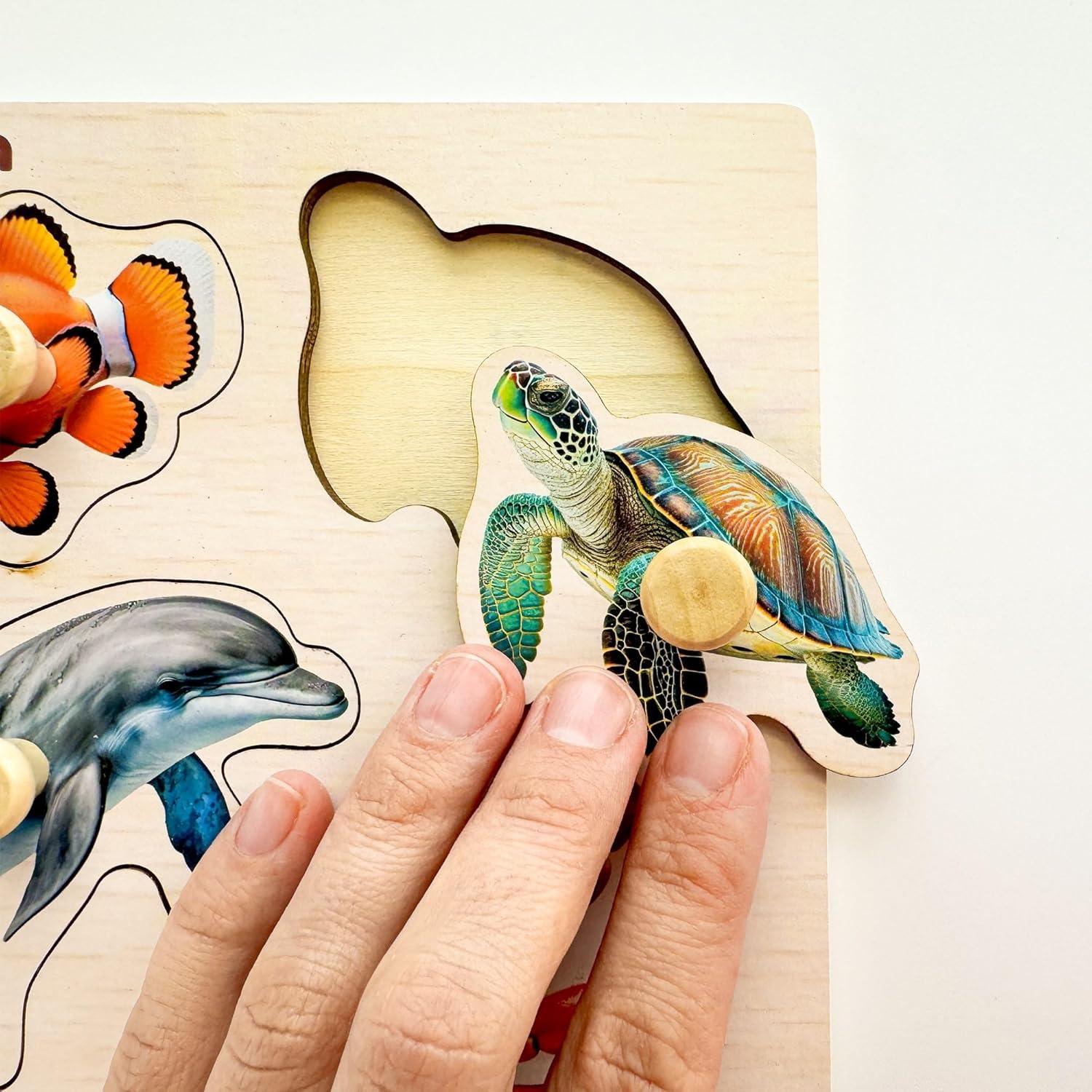 Rompecabezas de Madera QUOKKA para Niños 1-4 Años - 6 Piezas Educativas