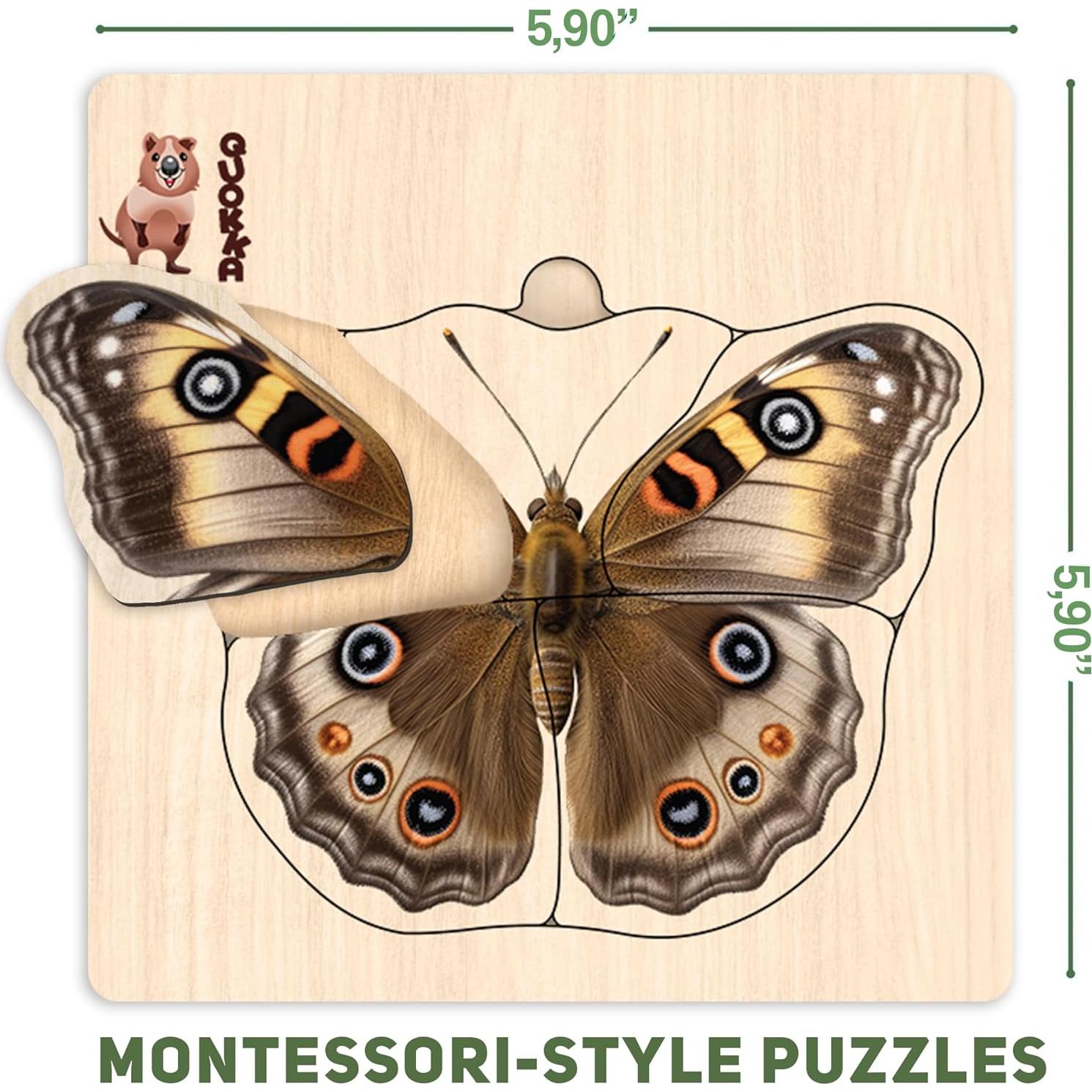 Rompecabezas de Madera QUOKKA 15x15 cm Animales y Aves