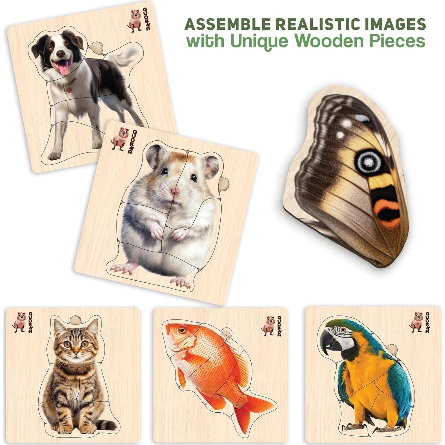 Rompecabezas de Madera QUOKKA 15x15 cm Animales y Aves