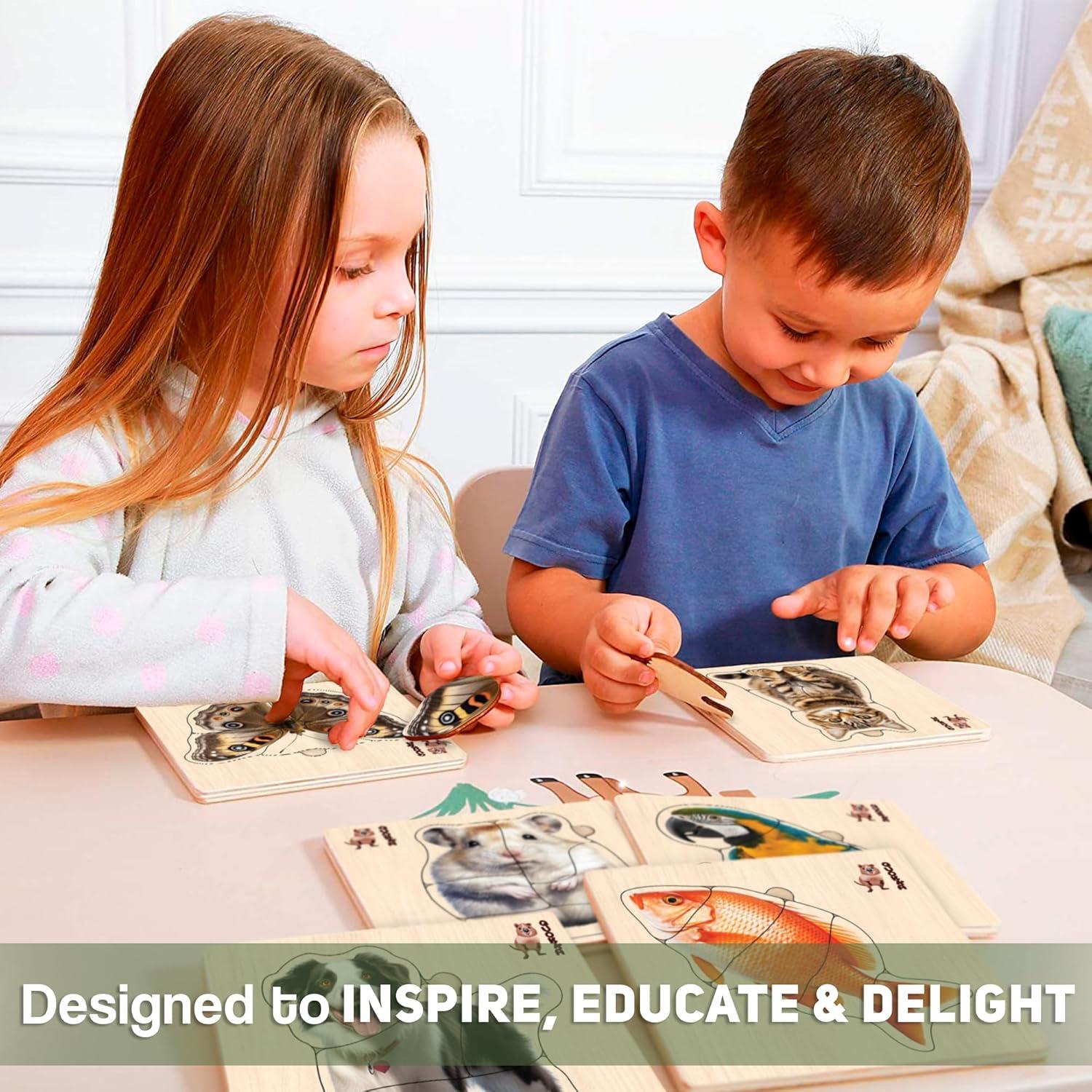 Rompecabezas de Madera QUOKKA 15x15 cm Animales y Aves