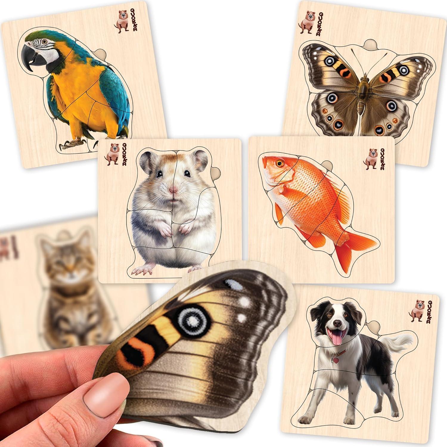 Rompecabezas de Madera QUOKKA 15x15 cm Animales y Aves