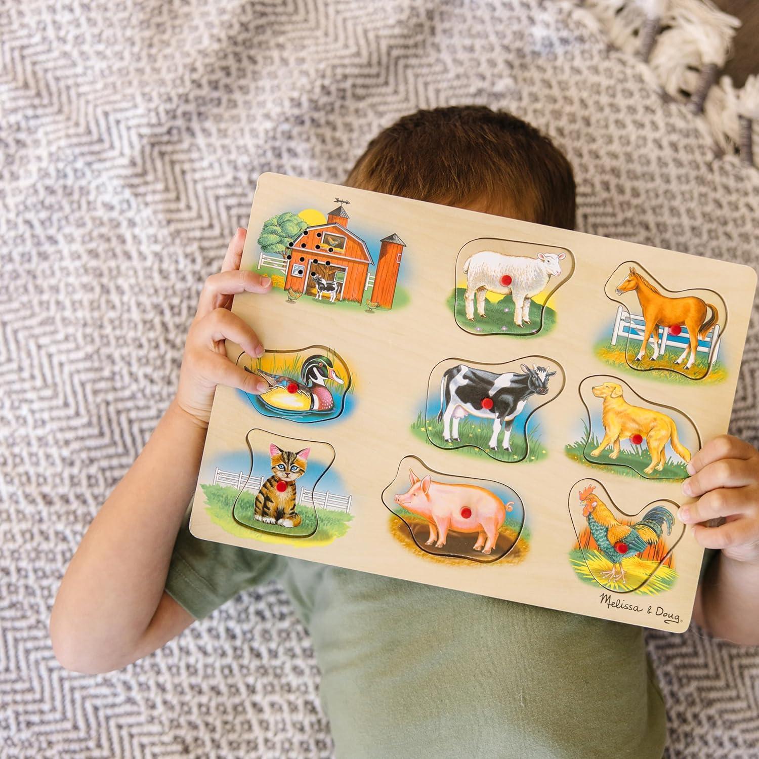 Rompecabezas de Sonido de Granja Melissa & Doug - 8 Piezas de Madera