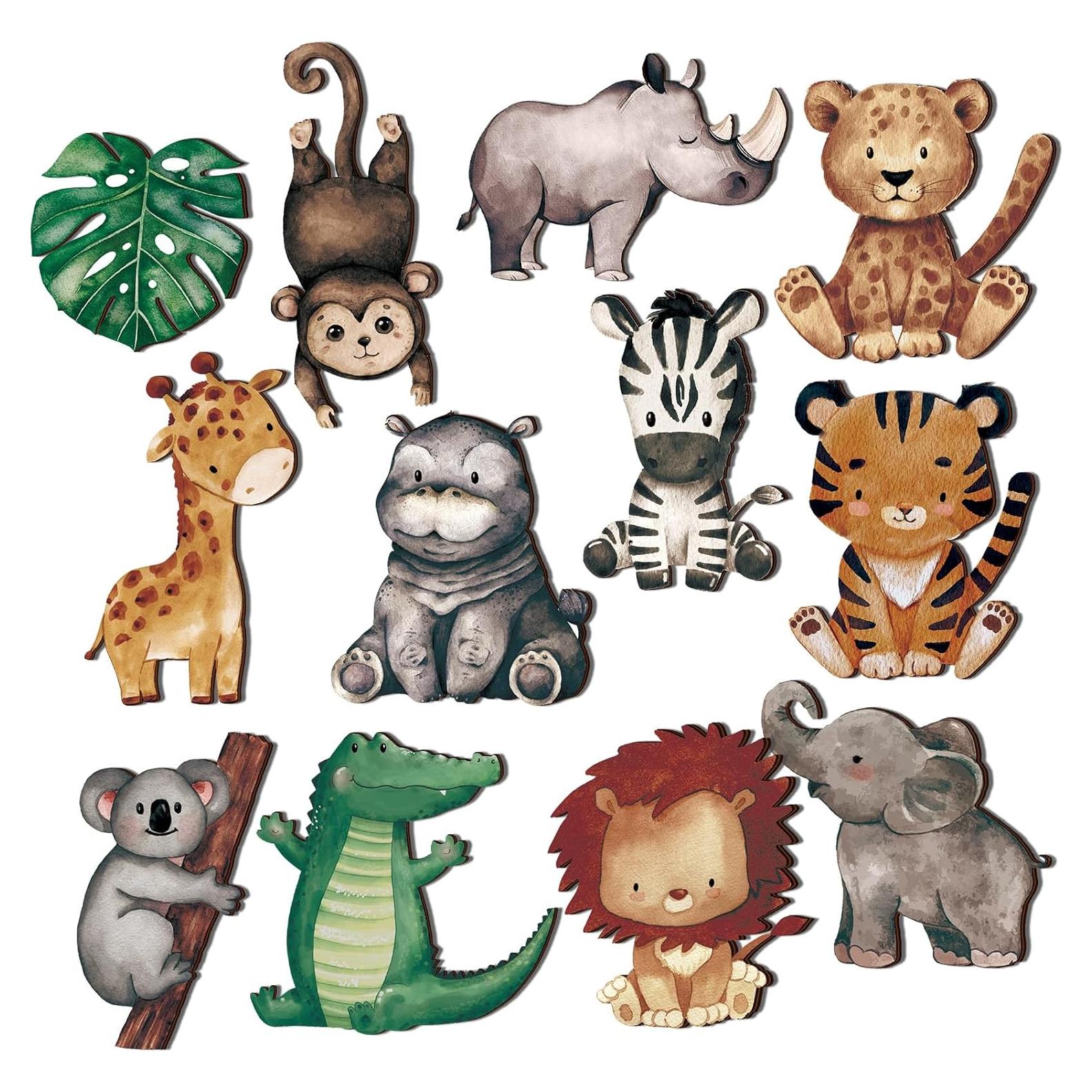 Recortes de Madera Animales del Bosque Geetery 12 Pcs