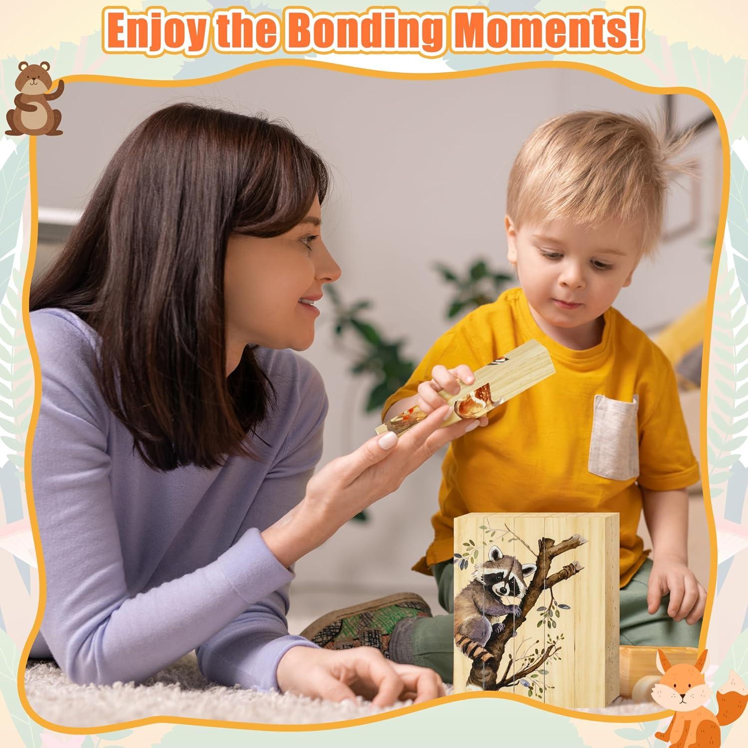 Rompecabezas de Madera 4 en 1 CJiangpo Animales del Bosque