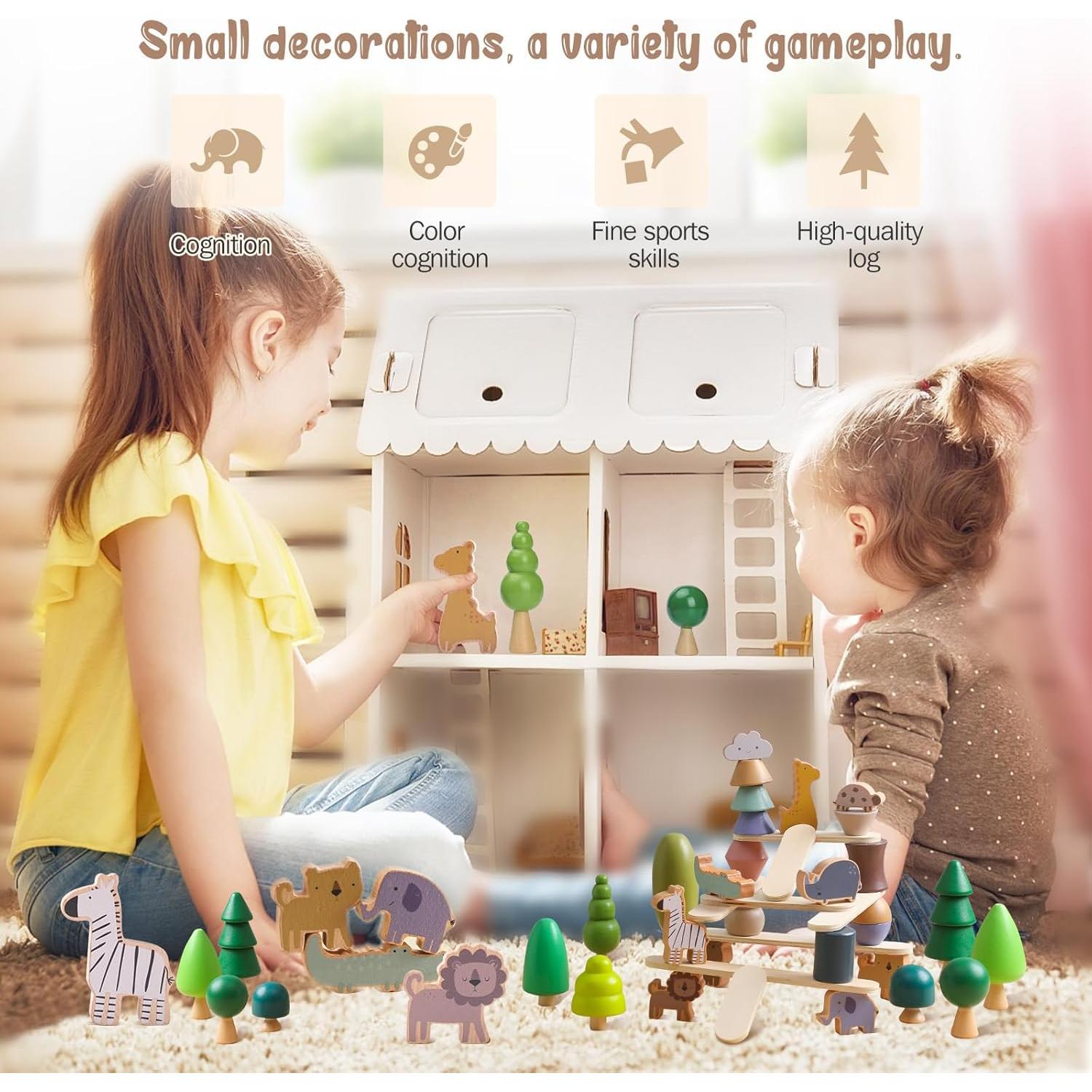 Juego de juguetes apilables de madera MADERA TEETHER 36 PCS