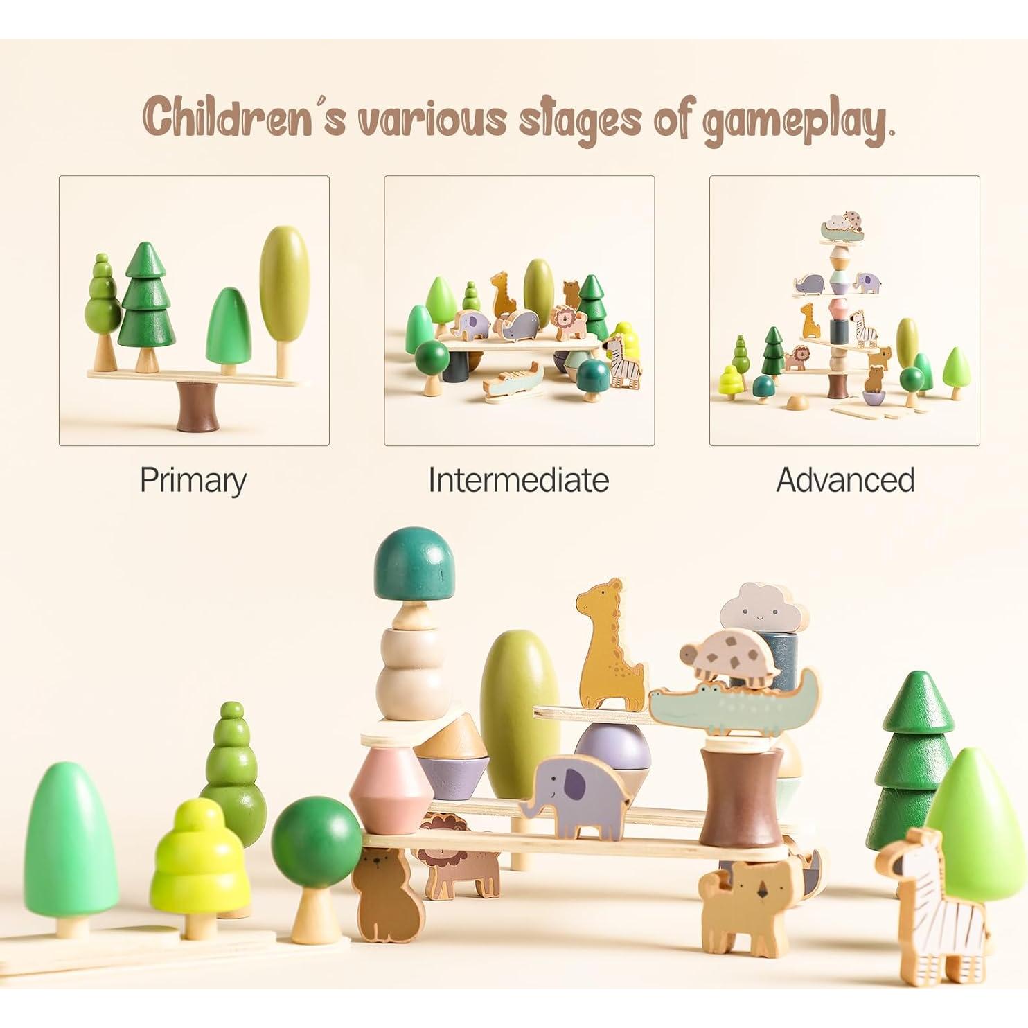 Juego de juguetes apilables de madera MADERA TEETHER 36 PCS