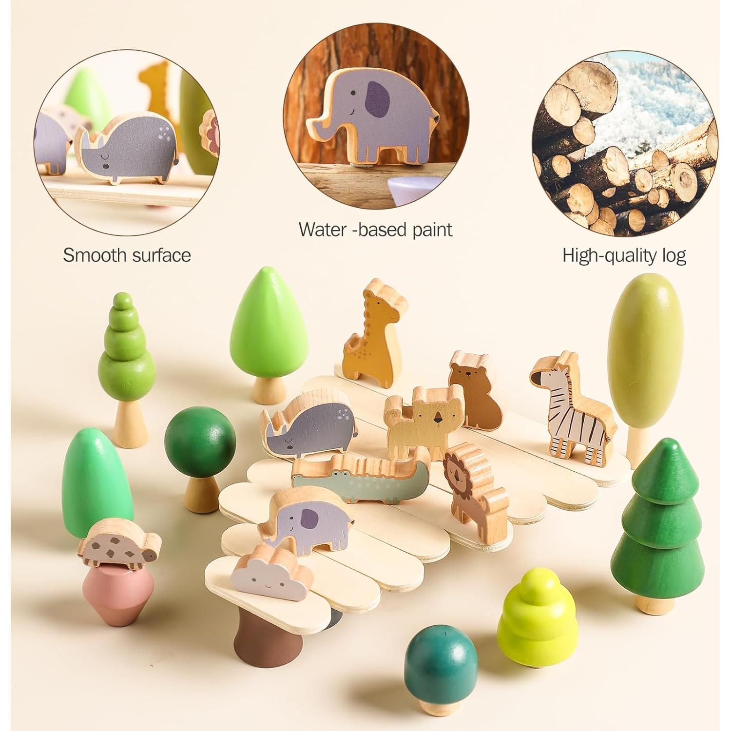 Juego de juguetes apilables de madera MADERA TEETHER 36 PCS