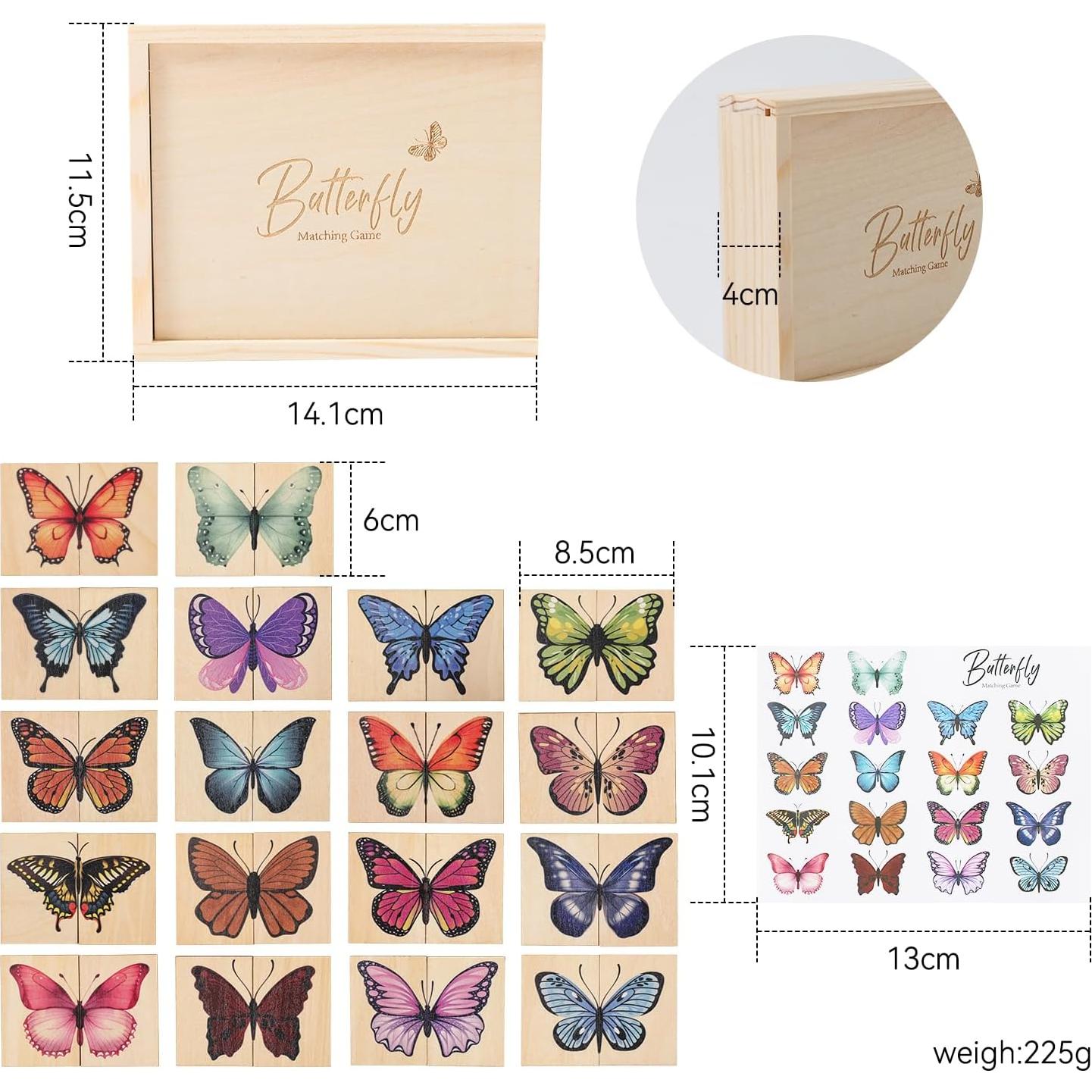 Rompecabezas de Madera Bopoobo Mariposa para Niños 3+ Años