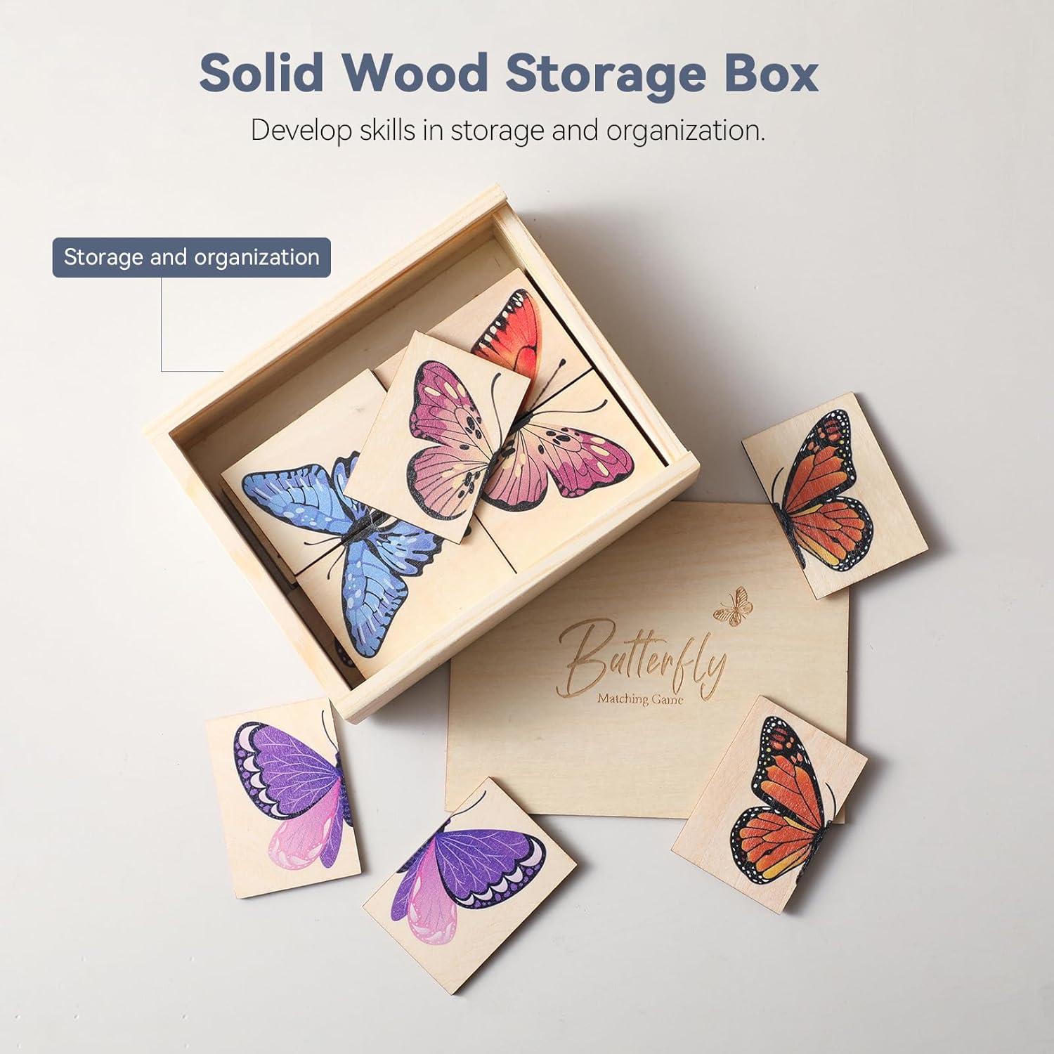 Rompecabezas de Madera Bopoobo Mariposa para Niños 3+ Años