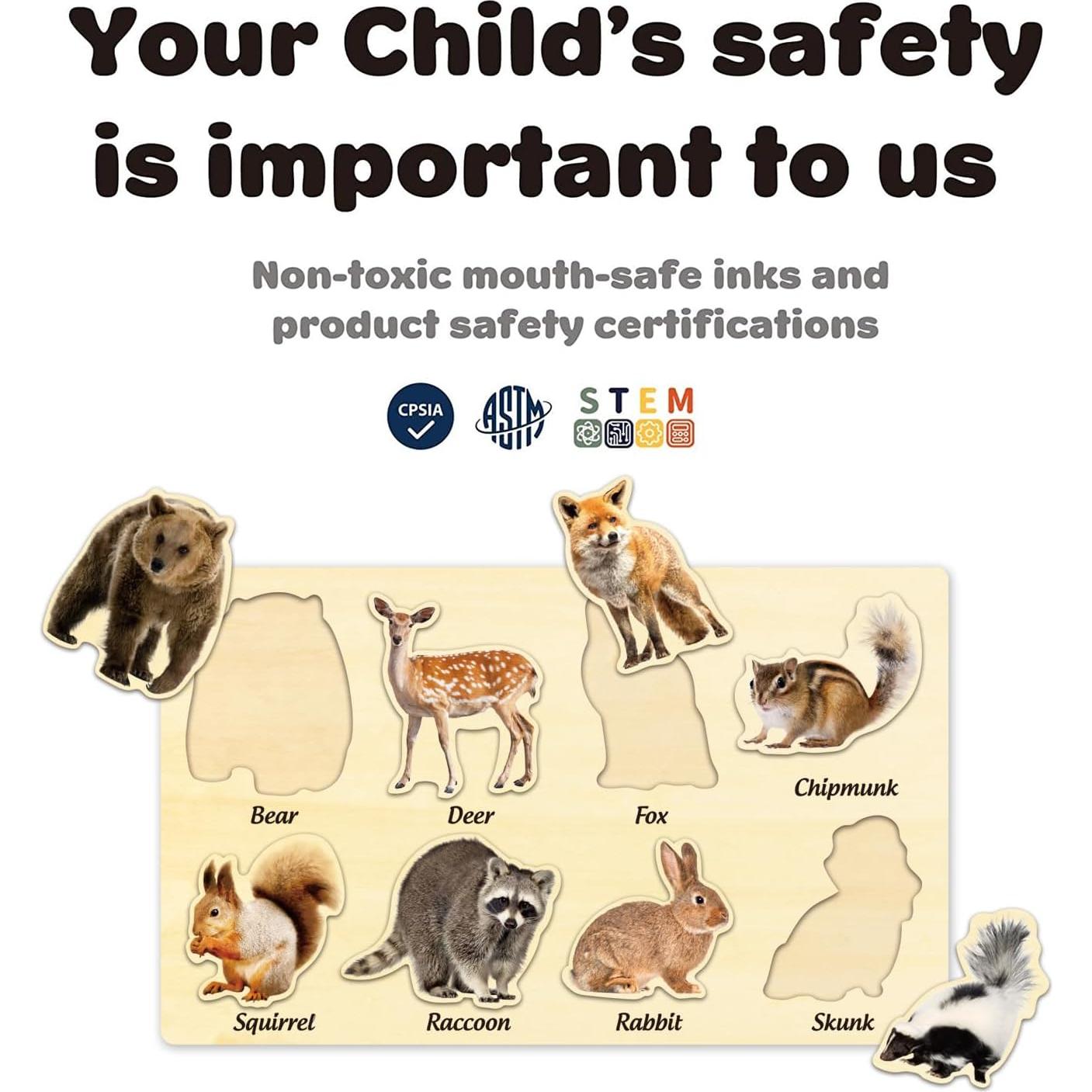 Rompecabezas de Madera MoinKidz Animales del Bosque 33x20cm