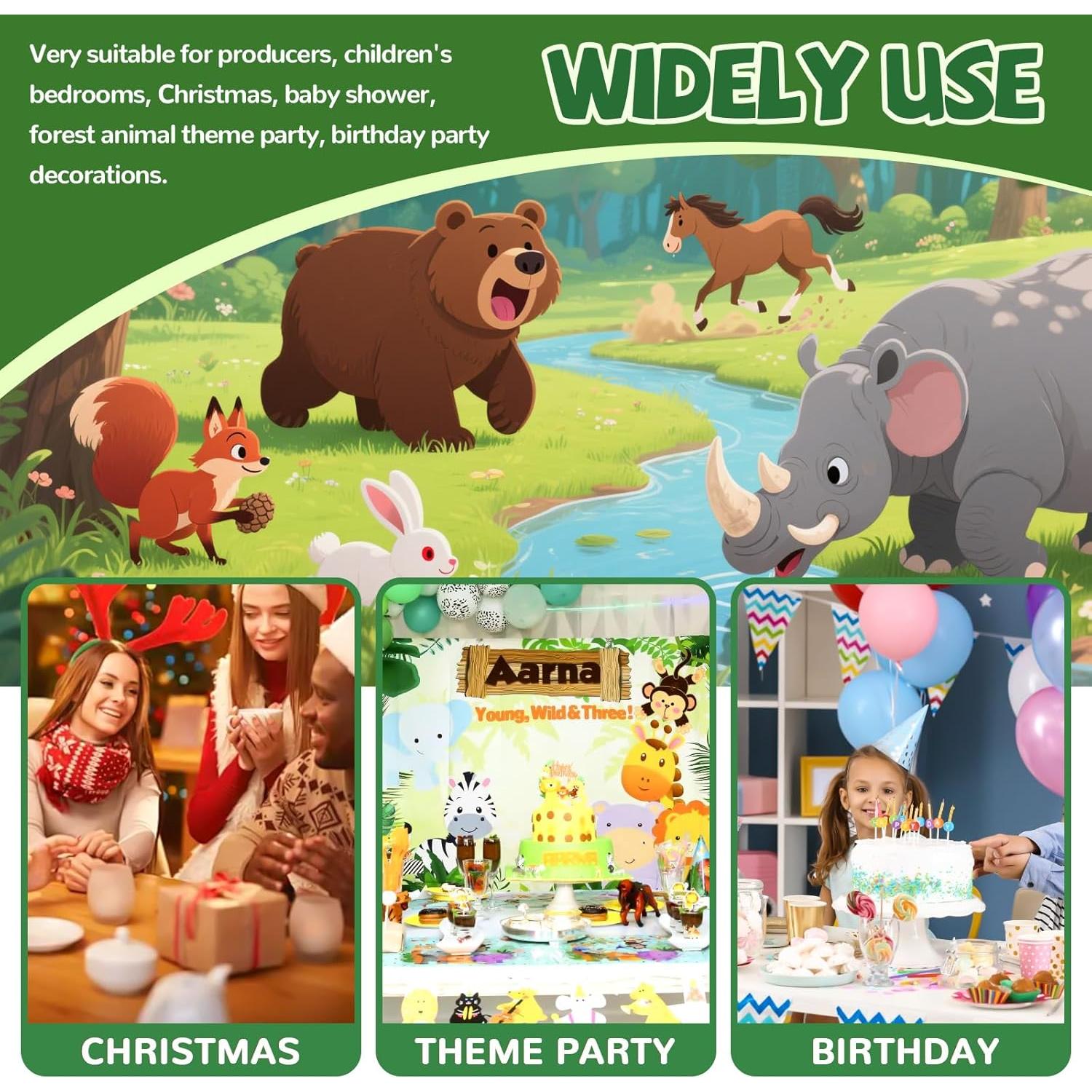 Paquete de 48 recortes de madera Newbested animales del bosque