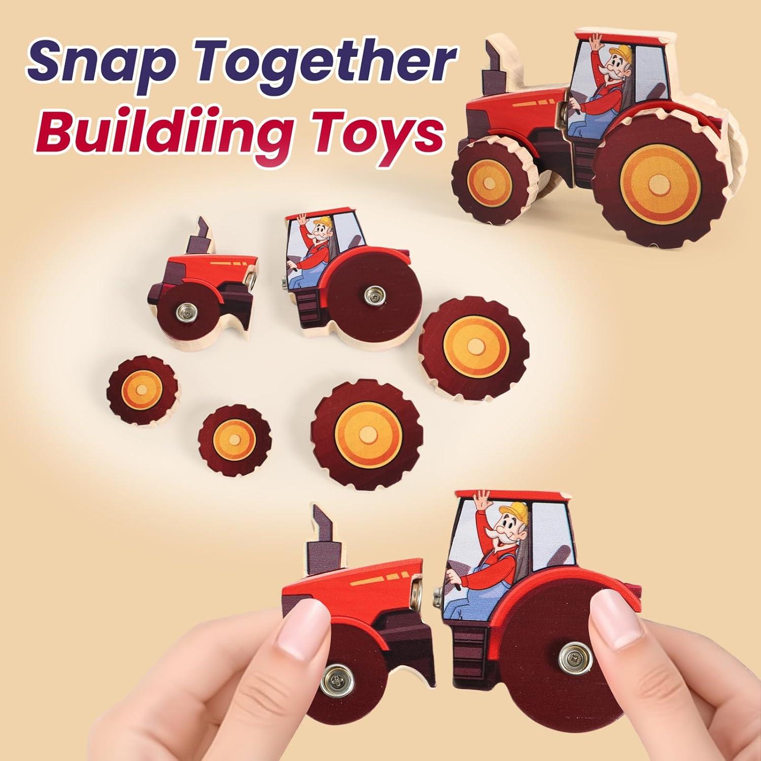 Bloques de Madera HUZU Farm - Juguete Montessori 3-8 Años