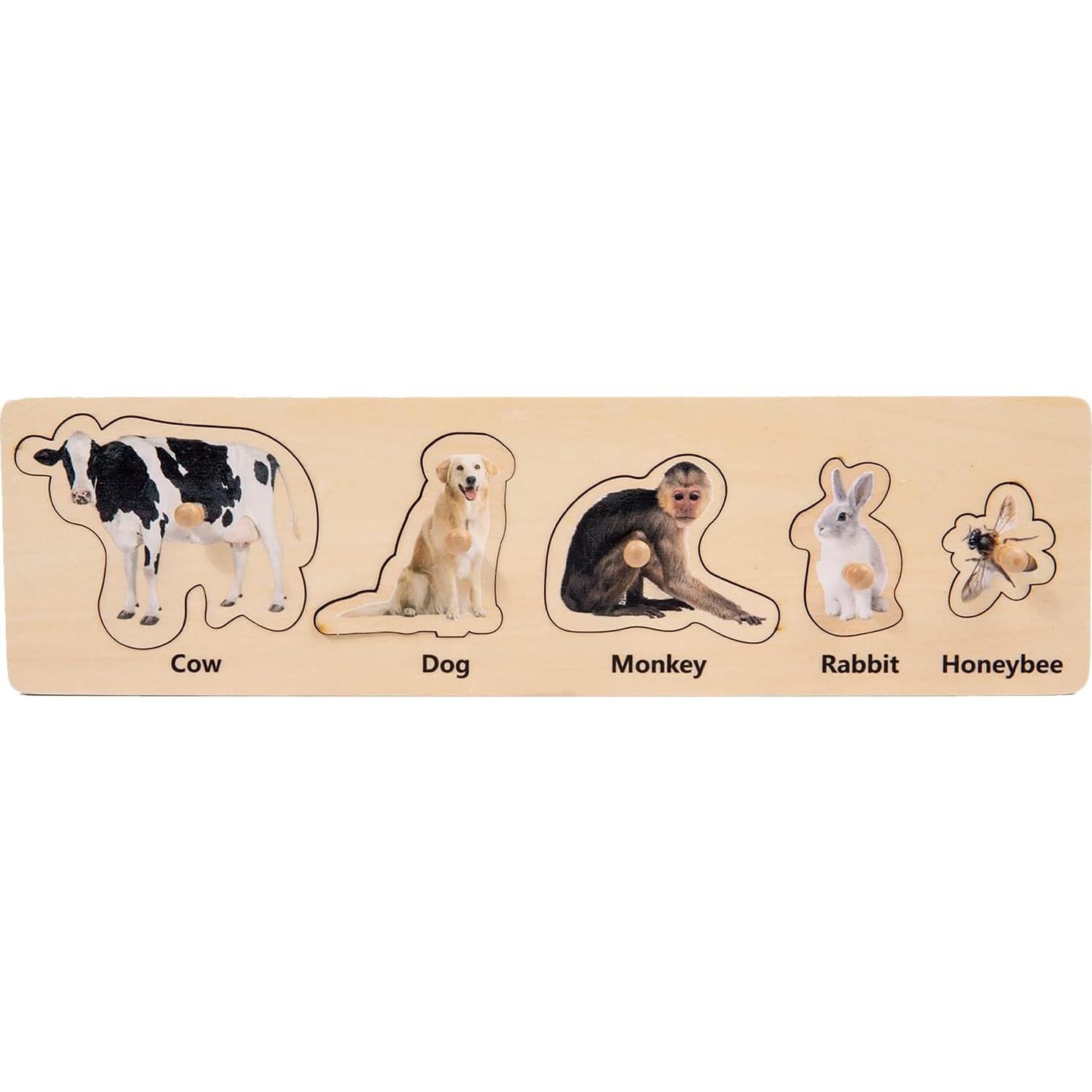 Rompecabezas Montessori de Animales y Comida Adena 33x10 cm