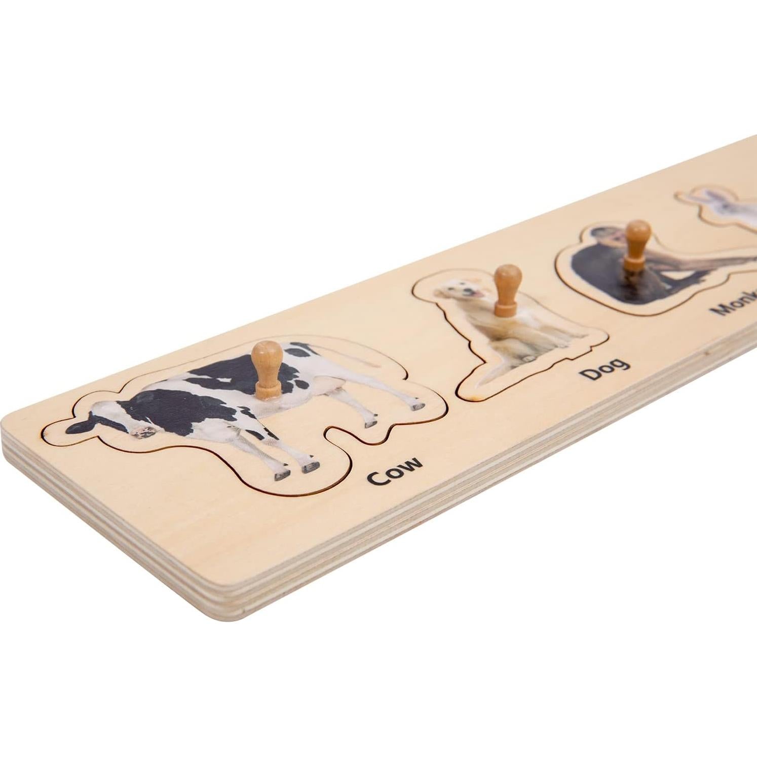 Rompecabezas Montessori de Animales y Comida Adena 33x10 cm