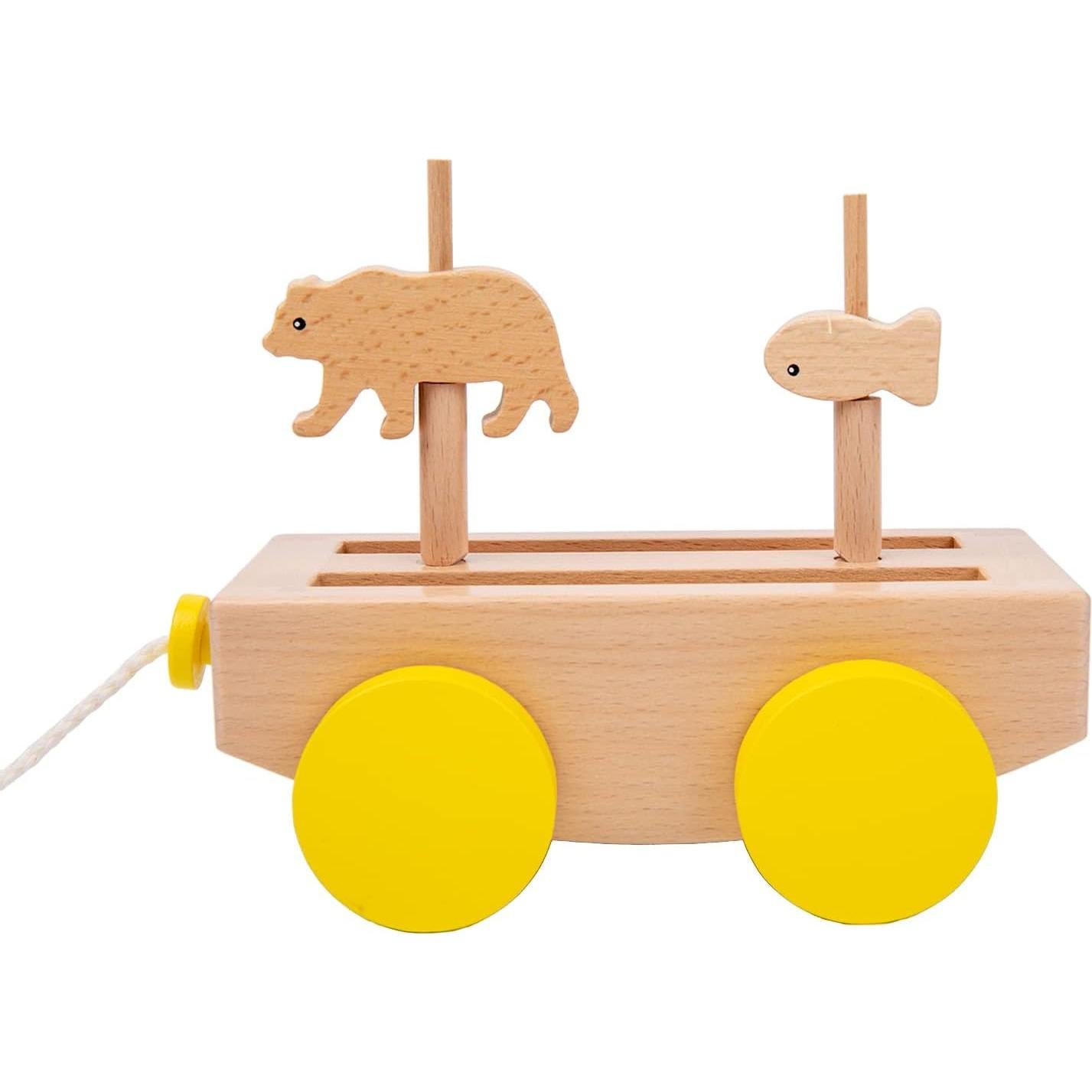 Juguete de Remolque de Animales Adena Montessori - Madera 408g