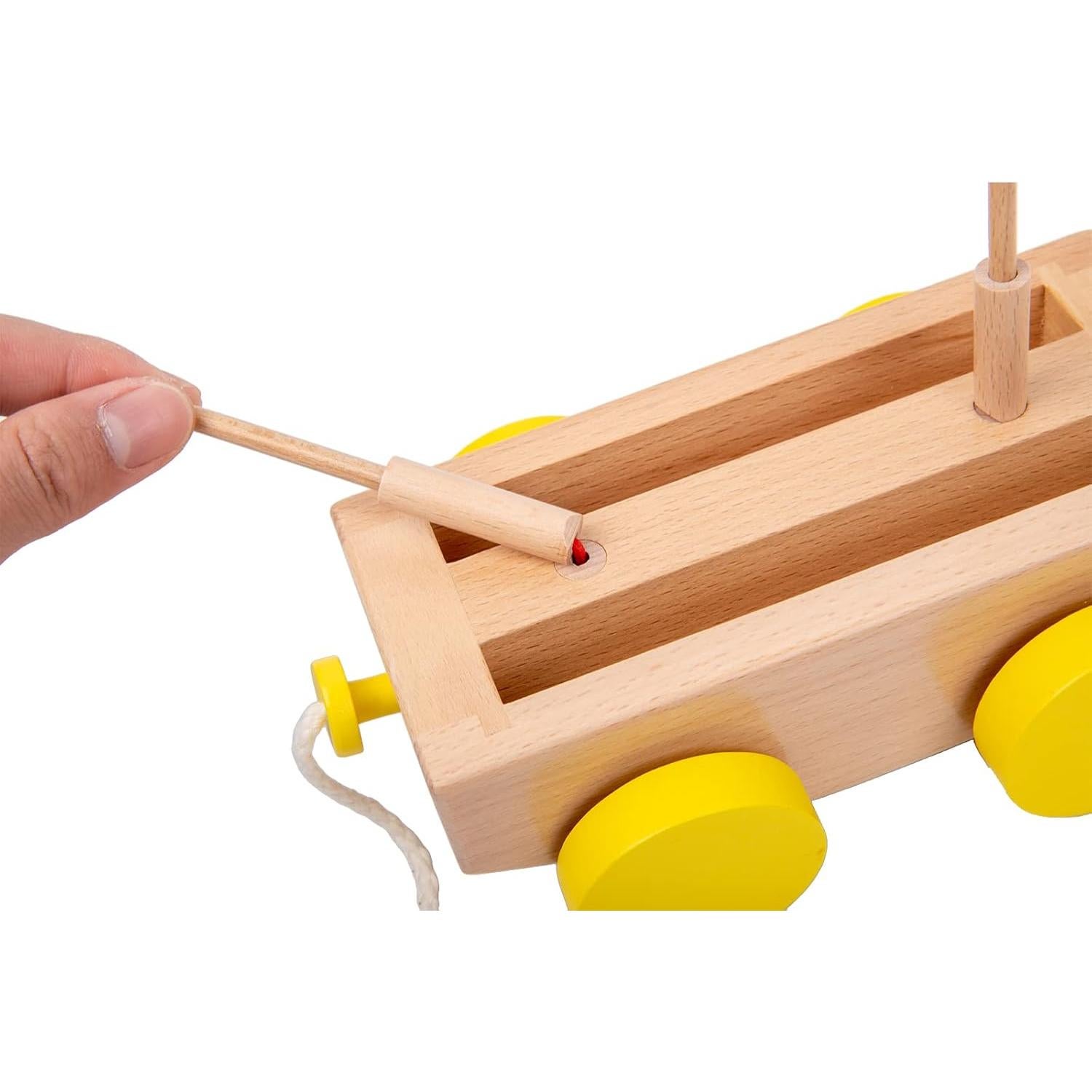 Juguete de Remolque de Animales Adena Montessori - Madera 408g