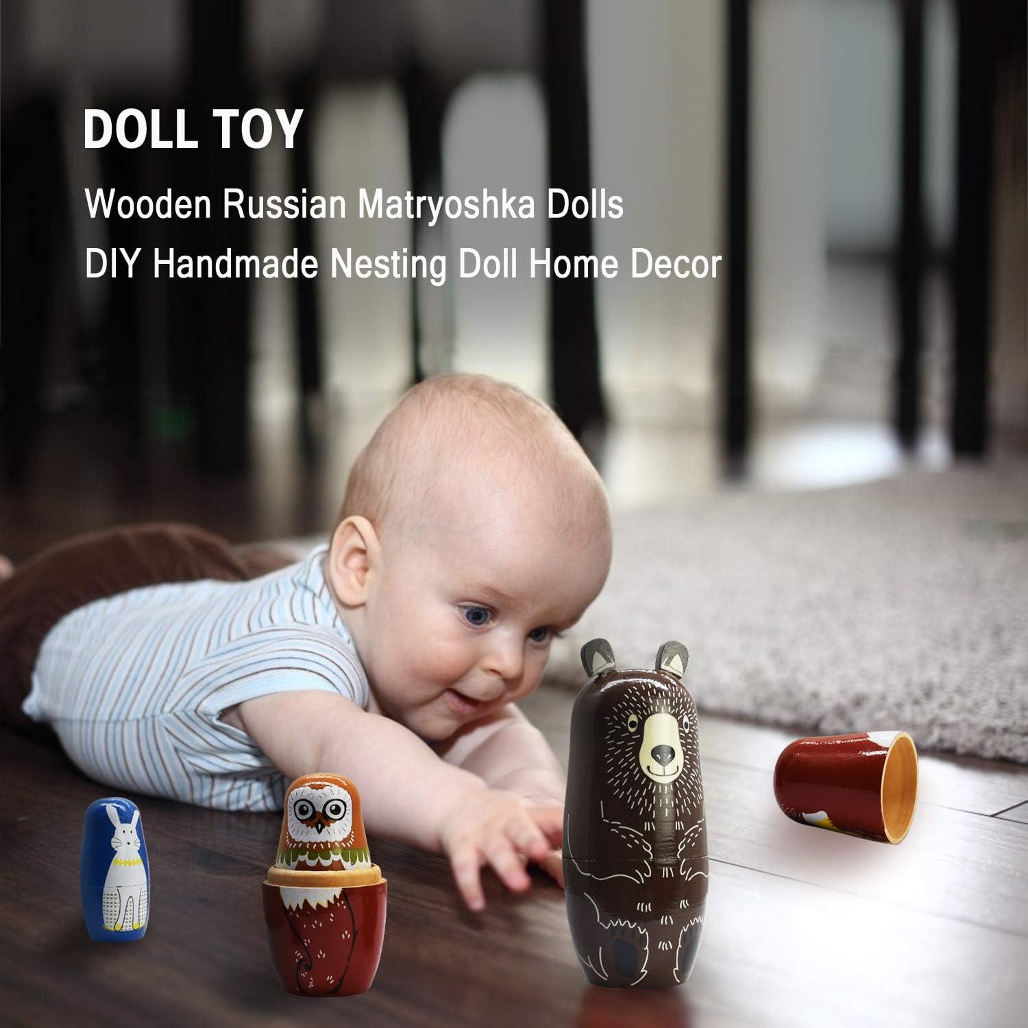 Muñecas Matryoshka Rusas de Madera Vingi - Juego de 5 Osos