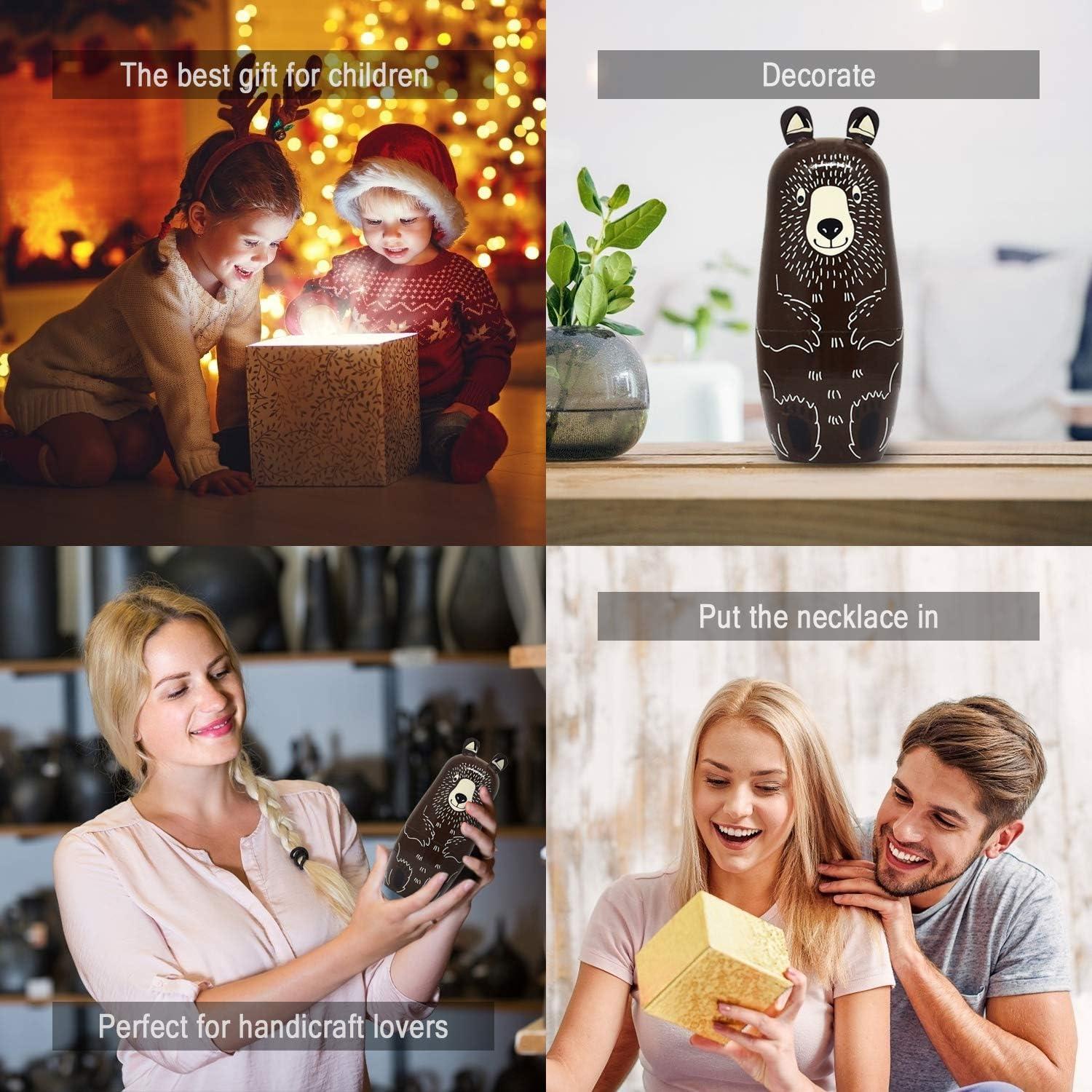 Muñecas Matryoshka Rusas de Madera Vingi - Juego de 5 Osos