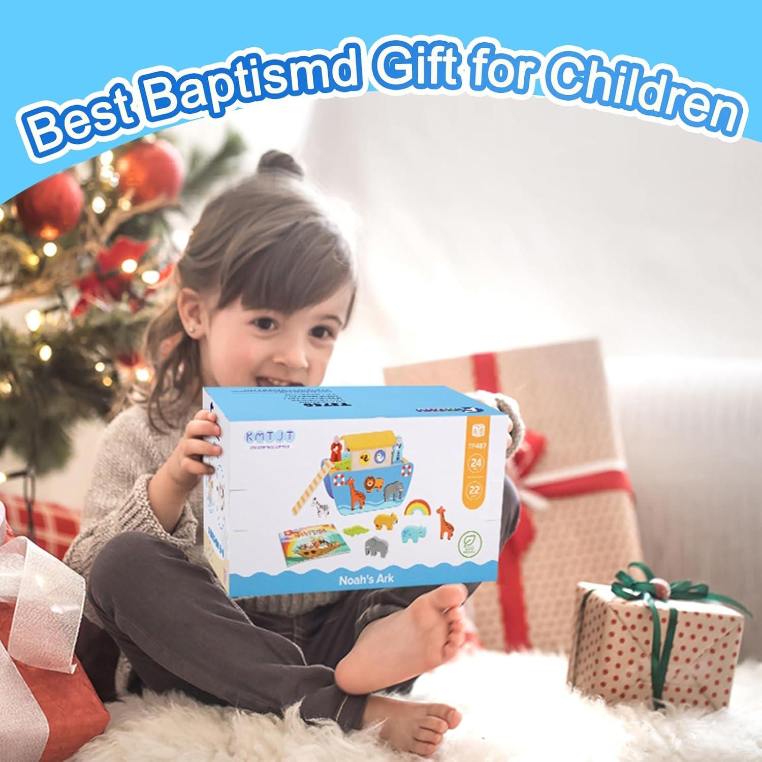 Juguete de Madera Arca de Noé KMTJT con Libro para Niños