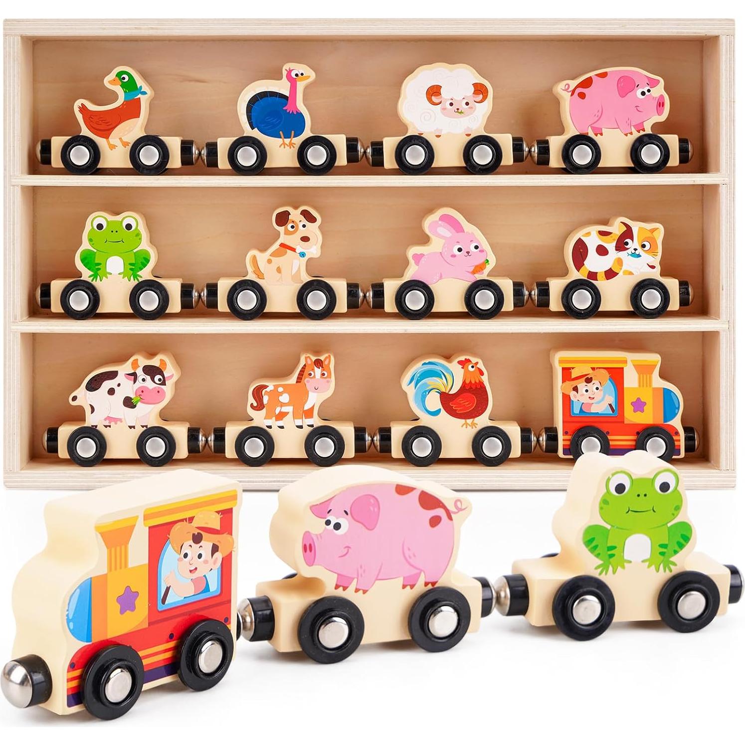 Tren de Madera Montessori Shenzhenshikedikeran con Animales