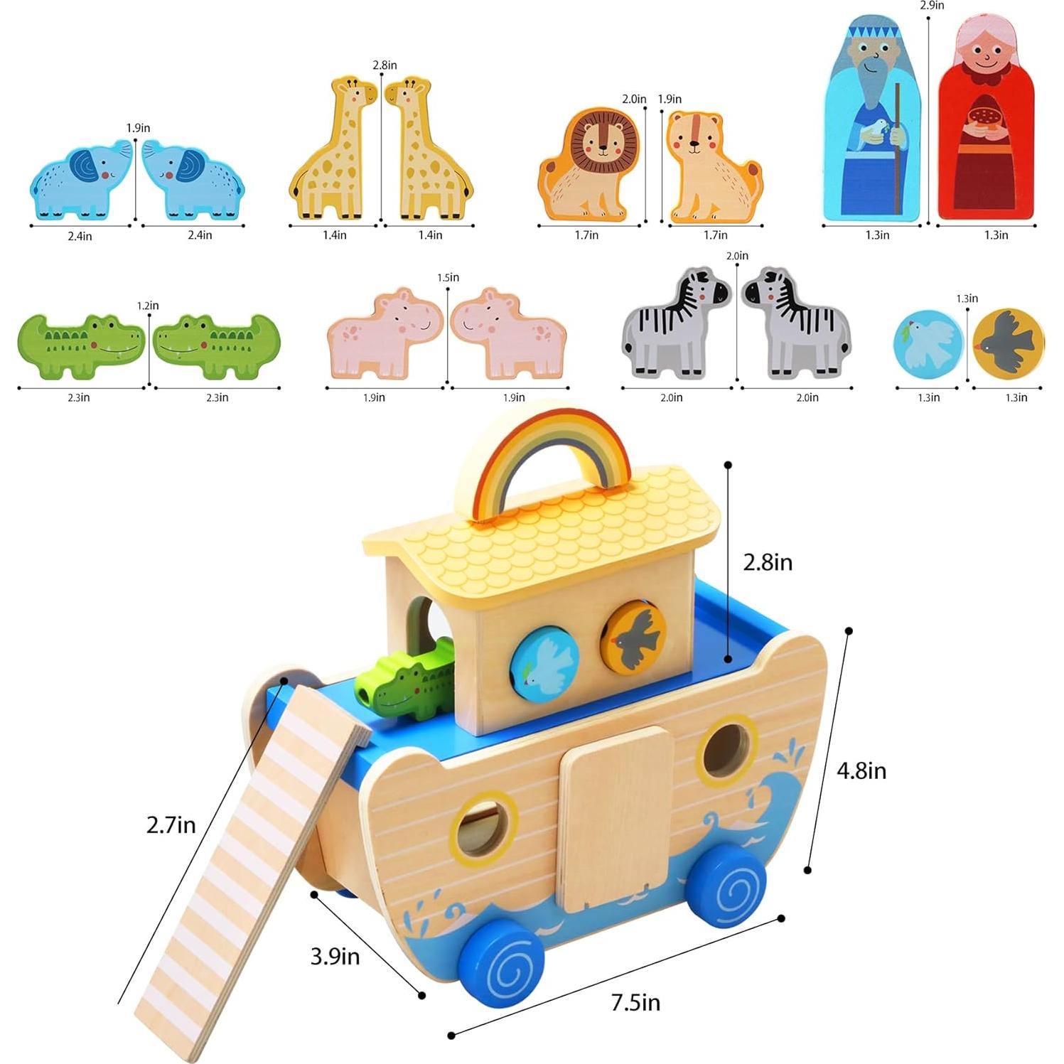 Juguete Arca de Noé Teekdeer para Bebés 1-4 Años - Madera