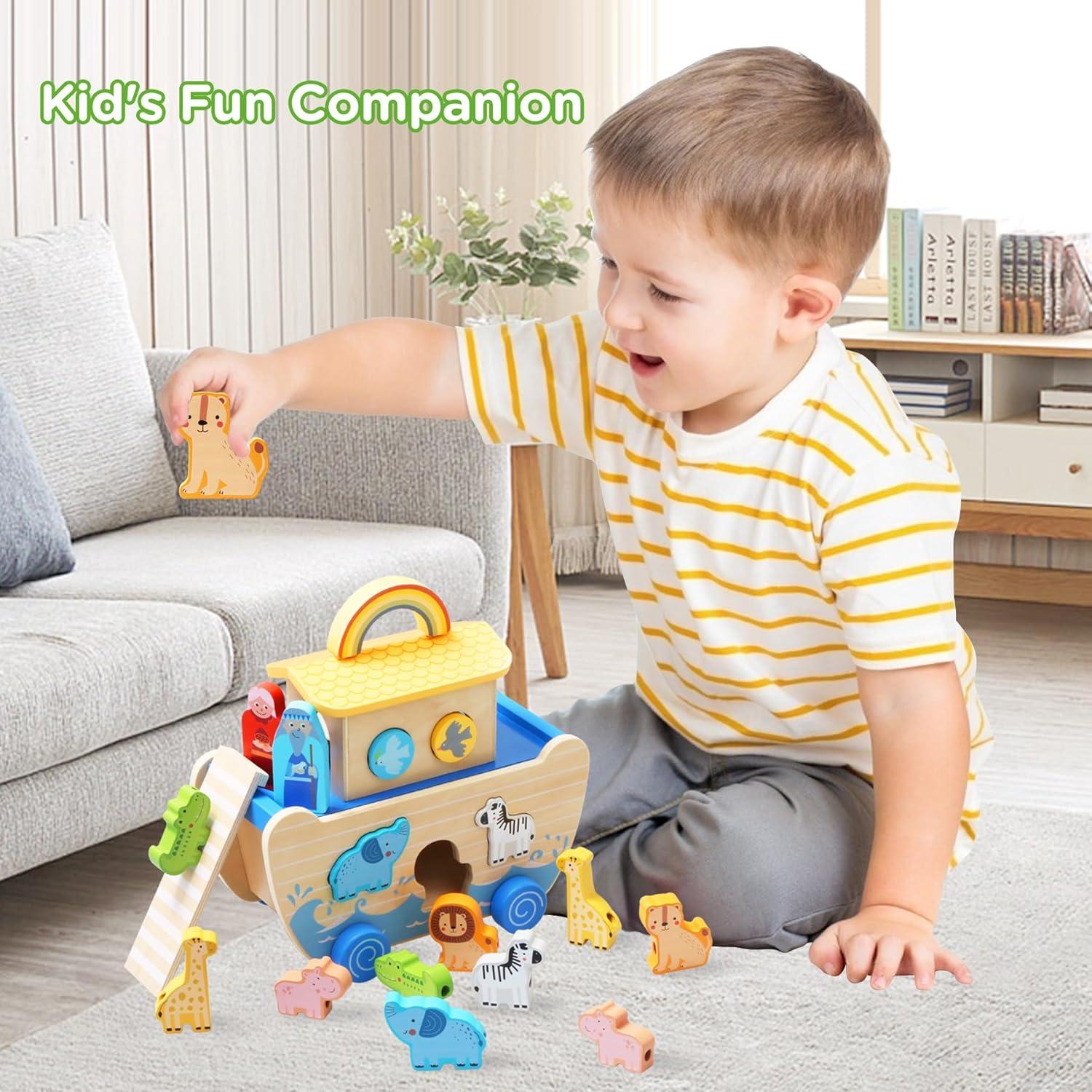 Juguete Arca de Noé Teekdeer para Bebés 1-4 Años - Madera