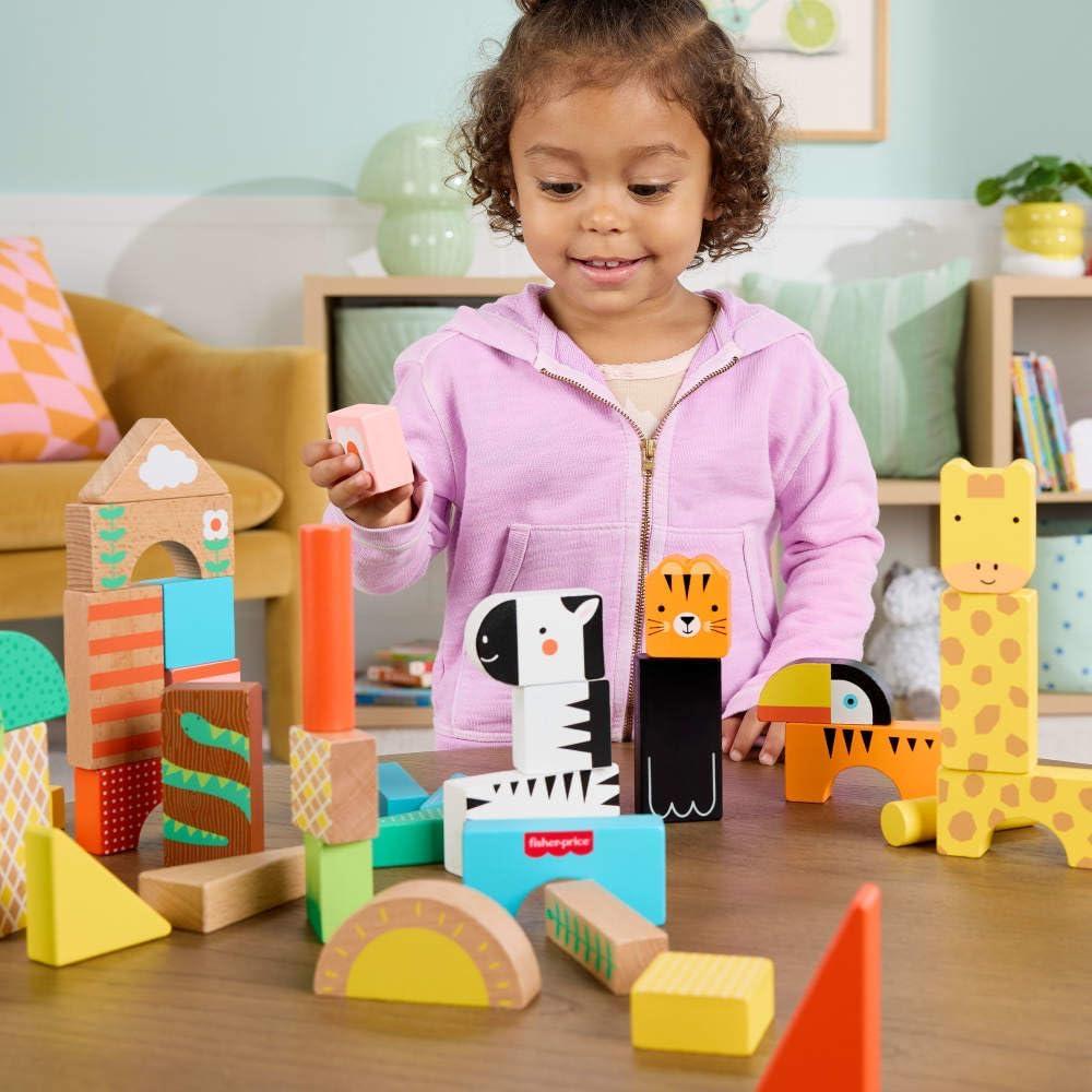 Bloques de Madera Jungle Fisher-Price 50 Piezas Animales