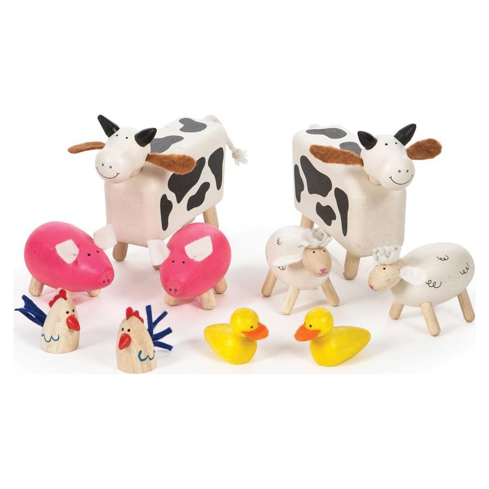 Animales de Granja de Madera Tidlo - 10 Piezas para Niños 3+
