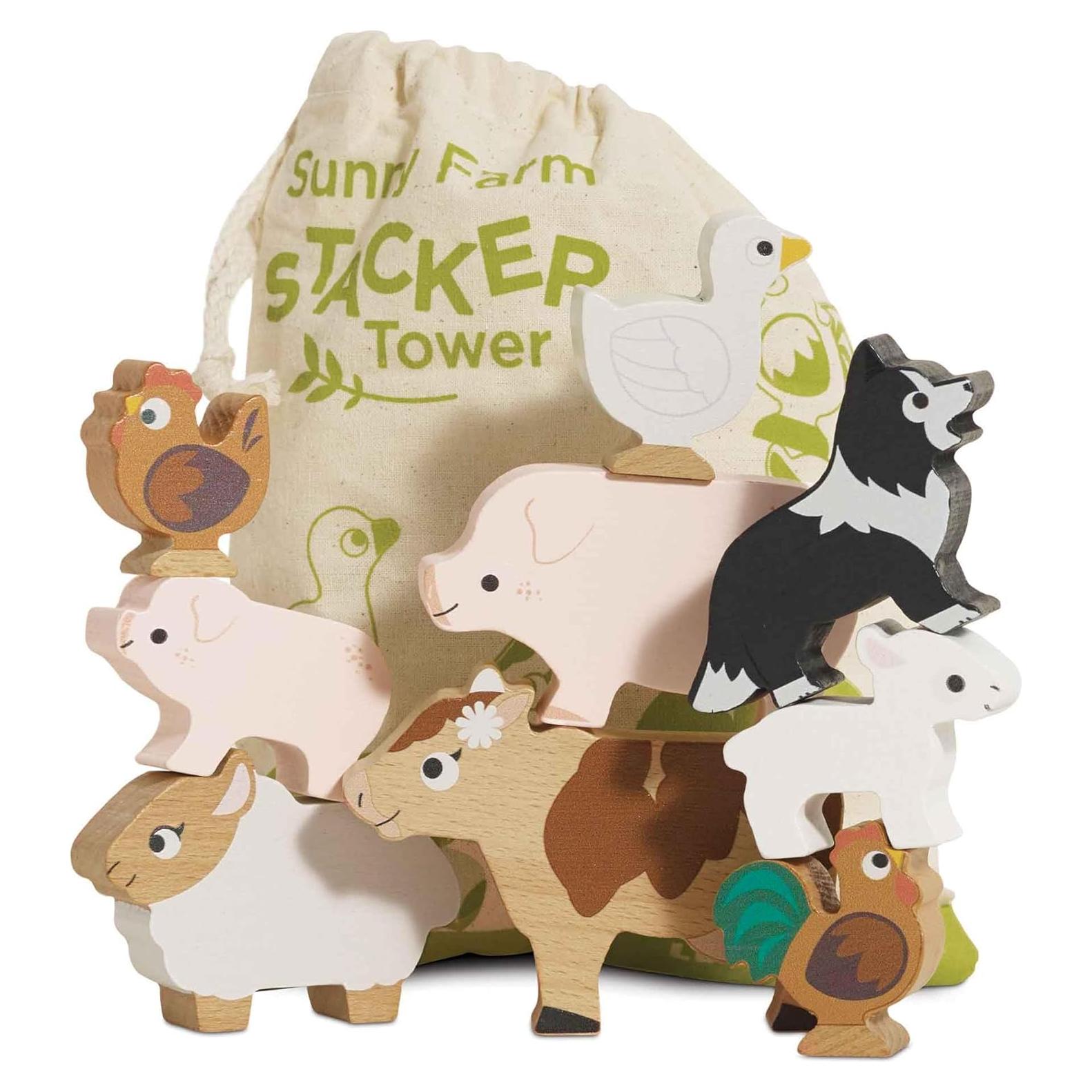 Juguete de Apilamiento Educativo Le Toy Van Granja Soleada 9 Piezas