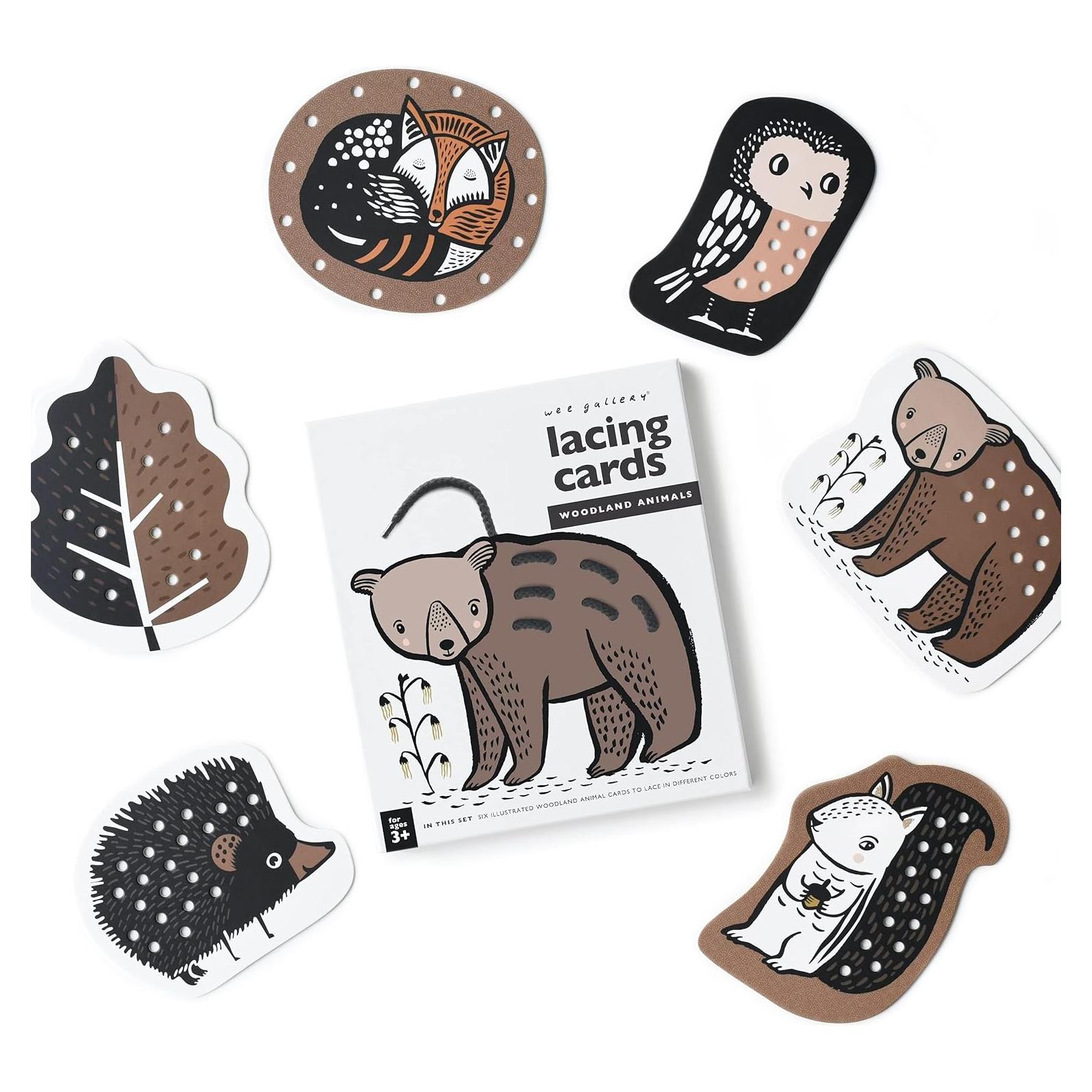 Tarjetas de Enhebrado Wee Gallery Bosque - Juguete Educativo 3+