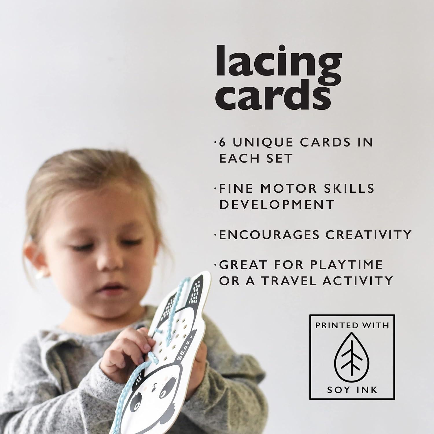 Tarjetas de Enhebrado Wee Gallery Bosque - Juguete Educativo 3+