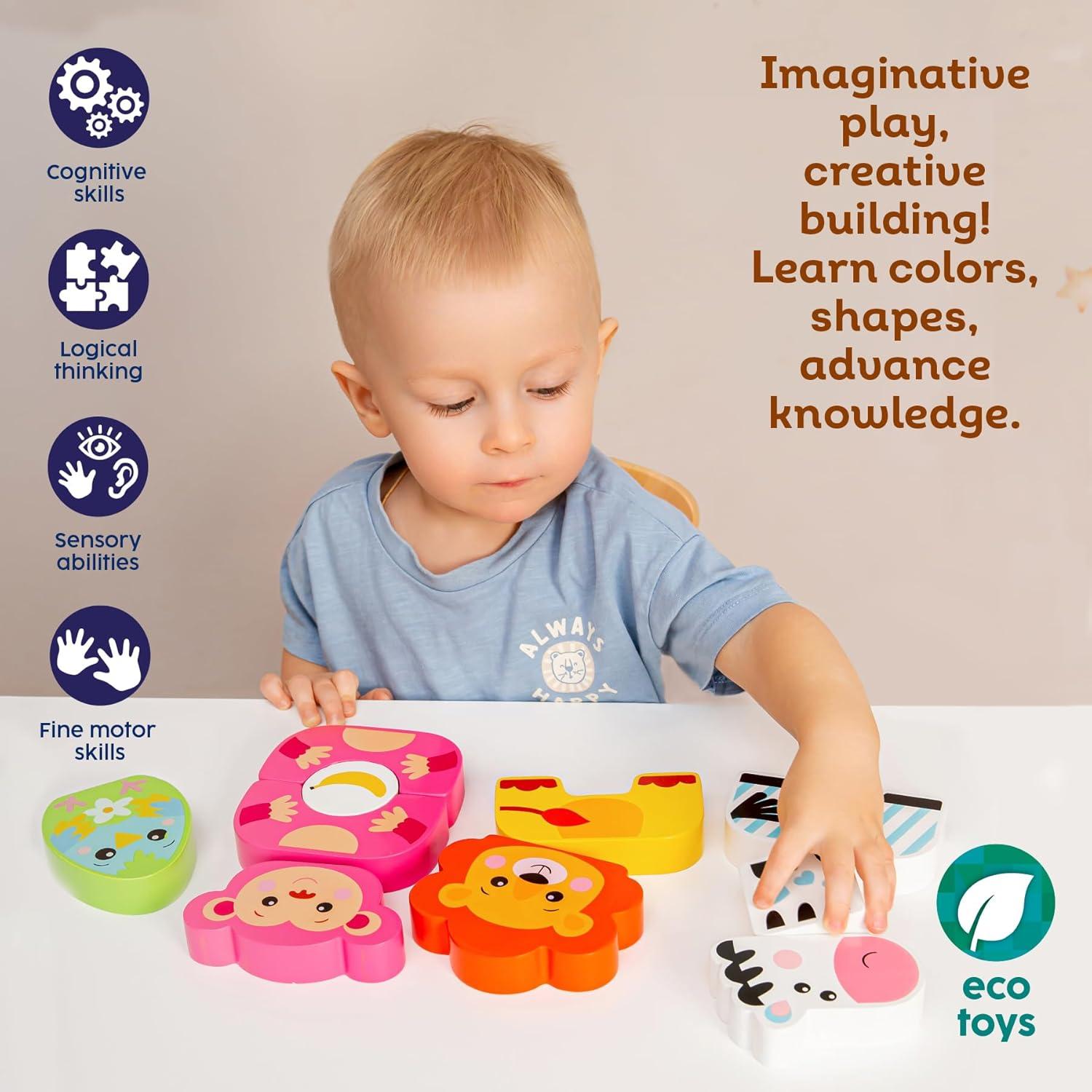 Bloques de Madera Kids Hits Mono y Amigos - Set 10 Piezas