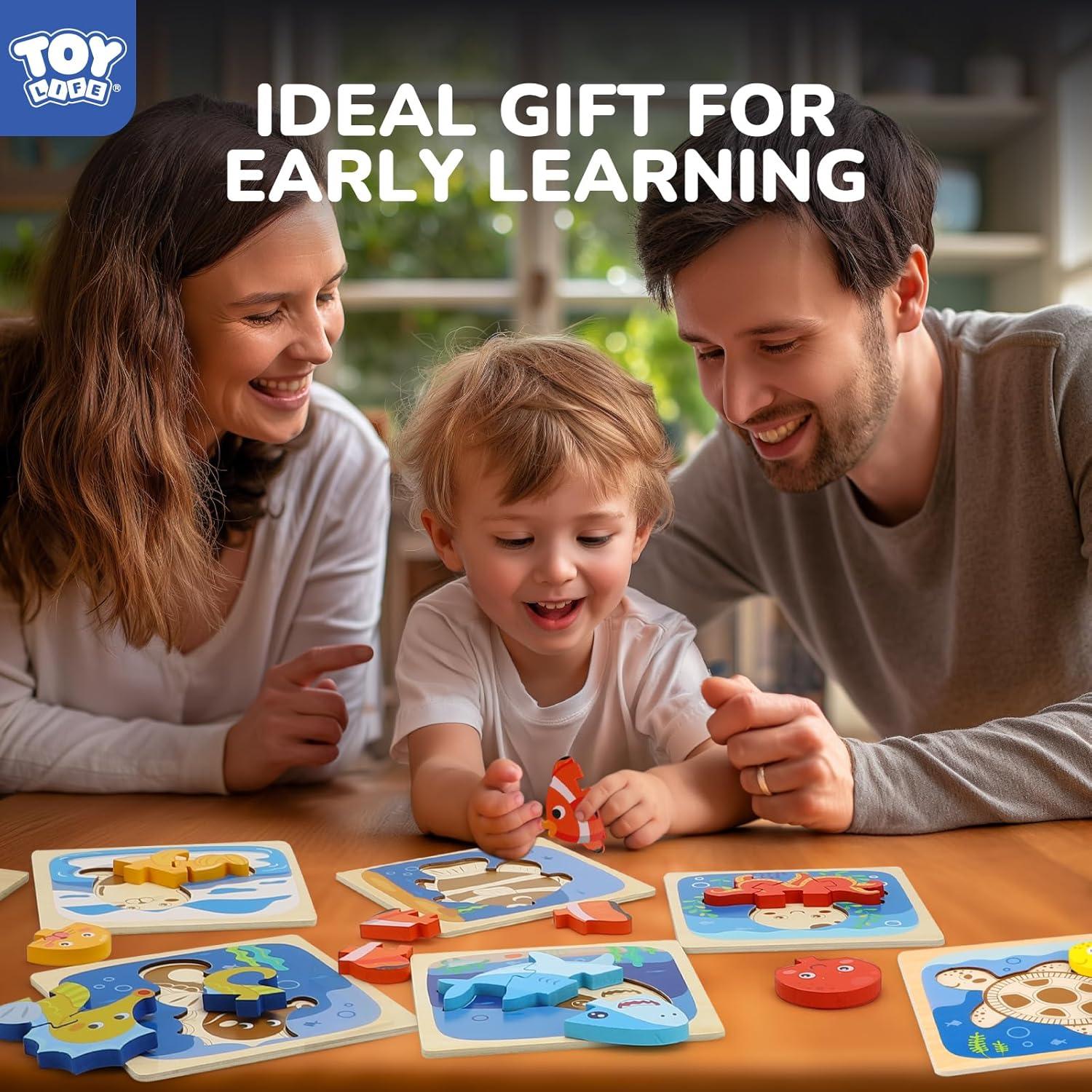 Rompecabezas de Madera TOY Life Animales Marinos 8 Piezas