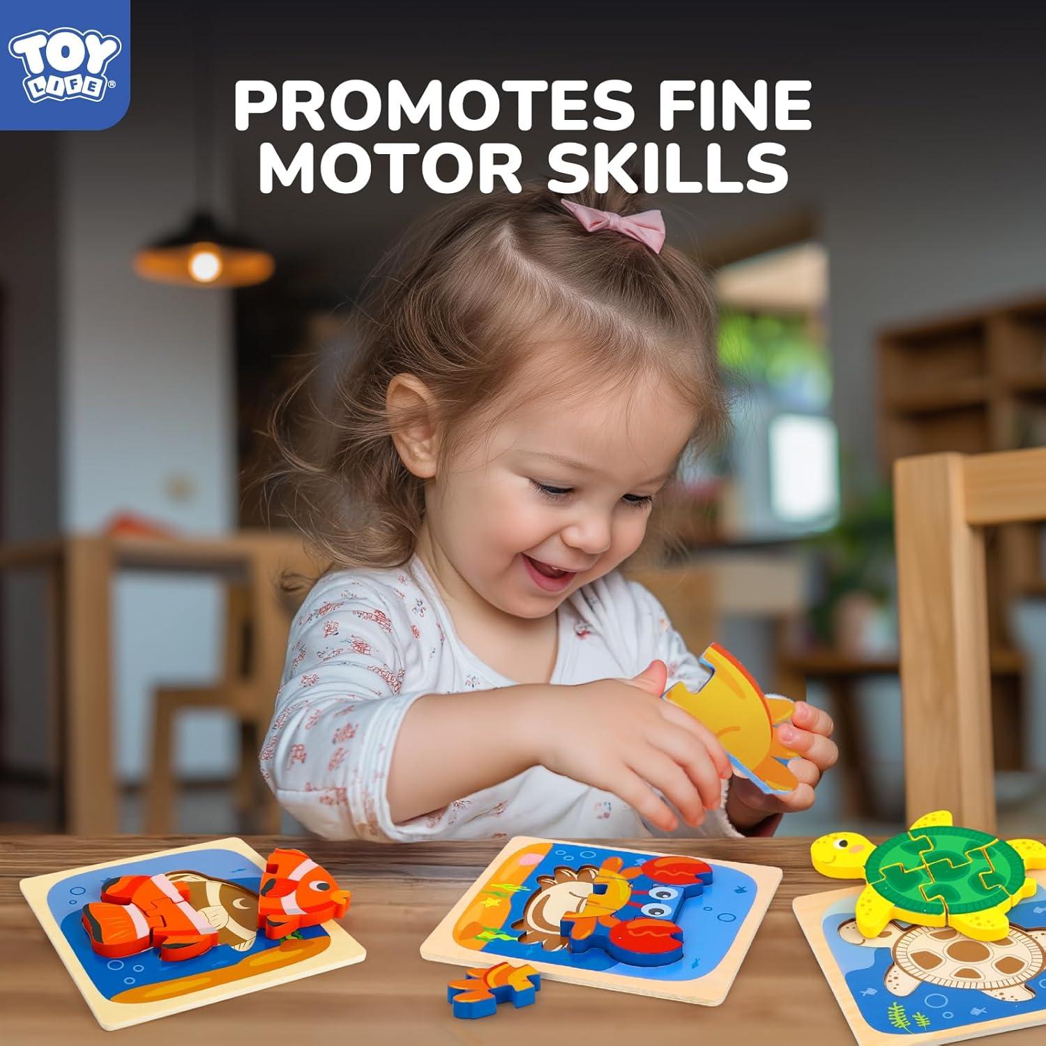 Rompecabezas de Madera TOY Life Animales Marinos 8 Piezas