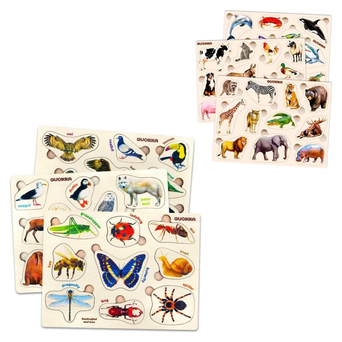 Rompecabezas de Madera QUOKKA - 6 Piezas Montessori para Niños