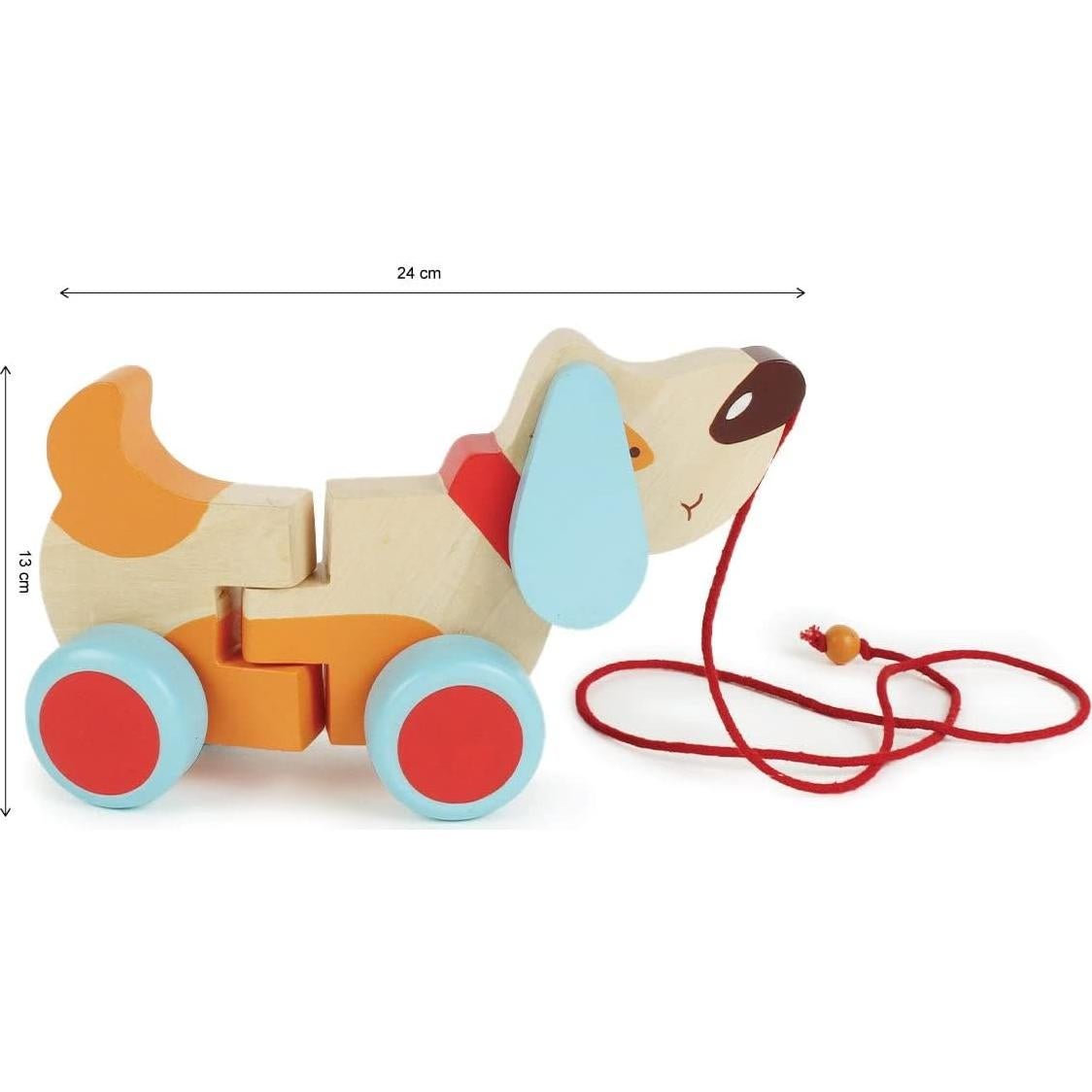 Juguete de Tirar de Madera Shumee Perrito Bruno 29x15x4 cm