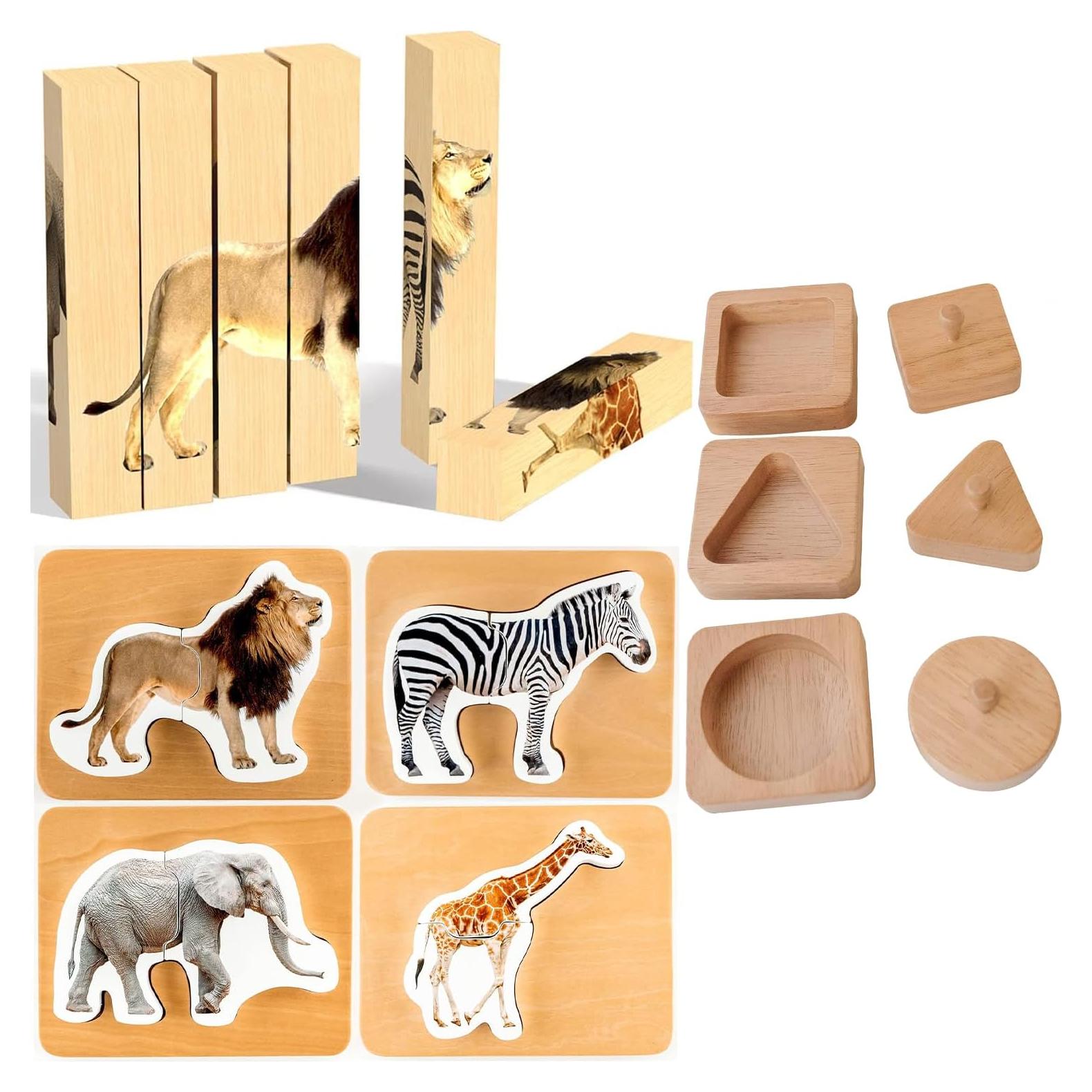 Paquete de Rompecabezas Montessori y Yo - Safari 4-en-1