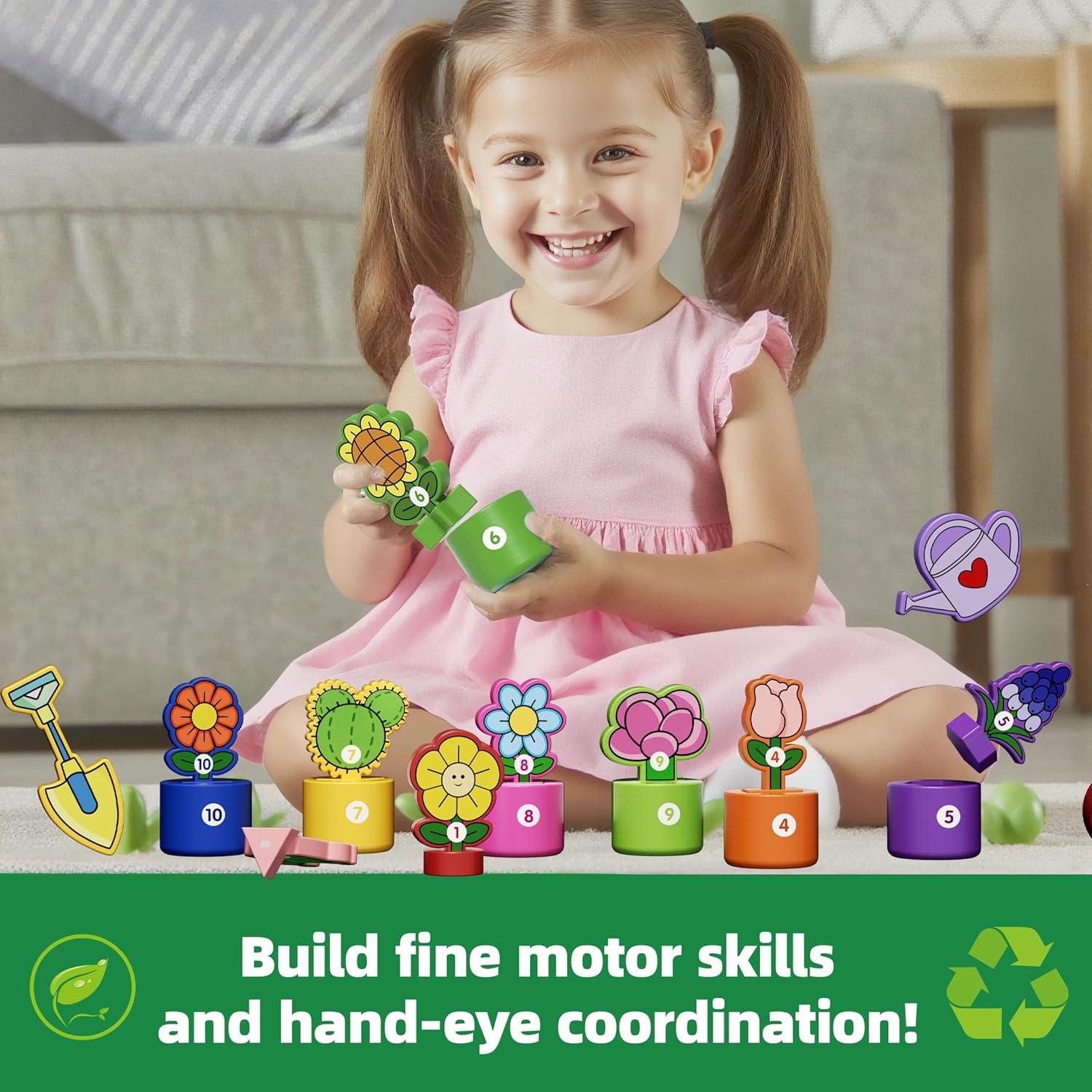 Juguete Montessori de Jardinería de Madera GJZZ para Niños 1-3 Años