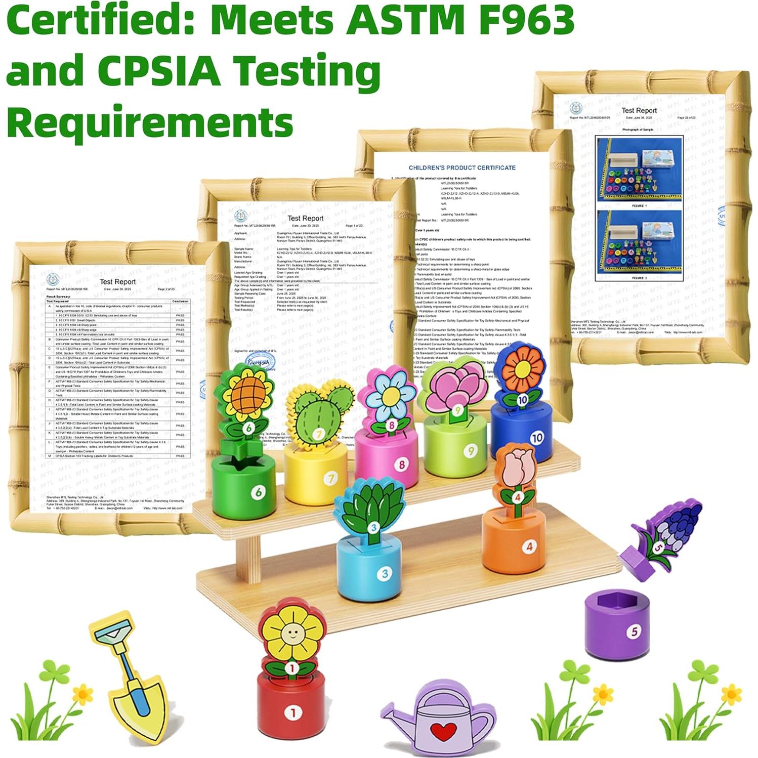 Juguete Montessori de Jardinería de Madera GJZZ para Niños 1-3 Años